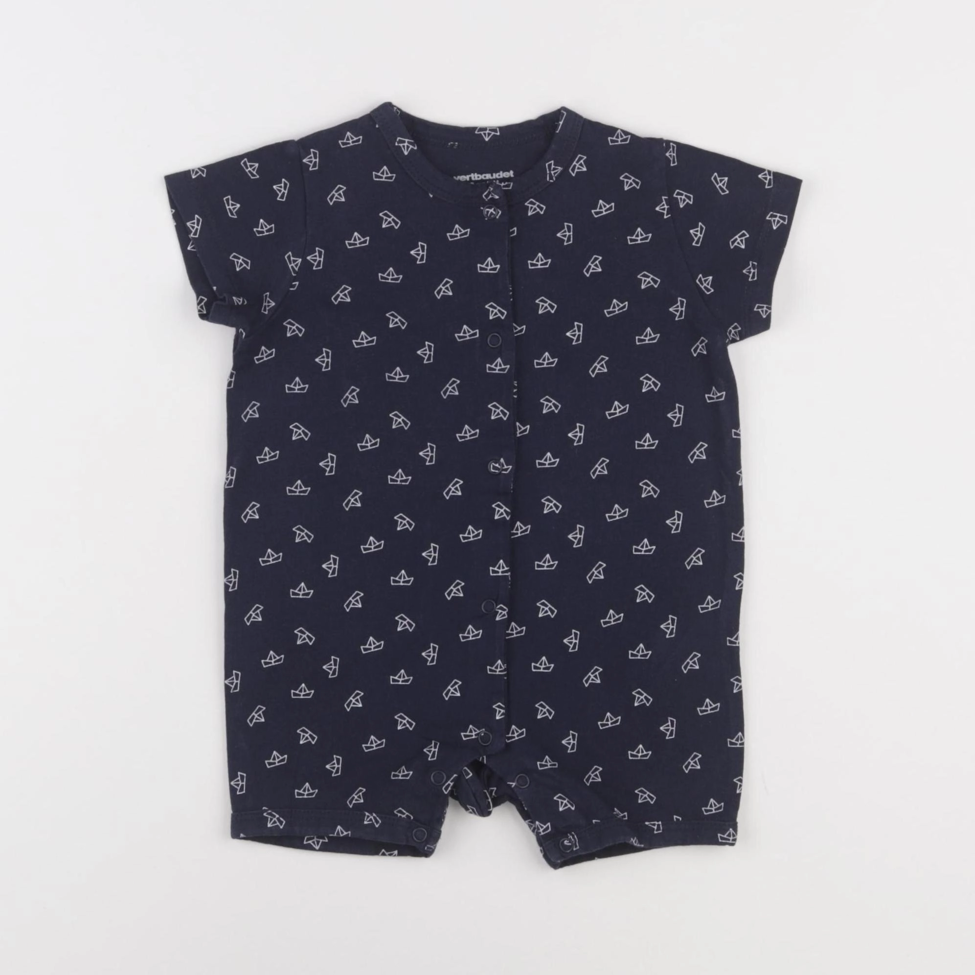 Vertbaudet - pyjama coton bleu - 6 mois