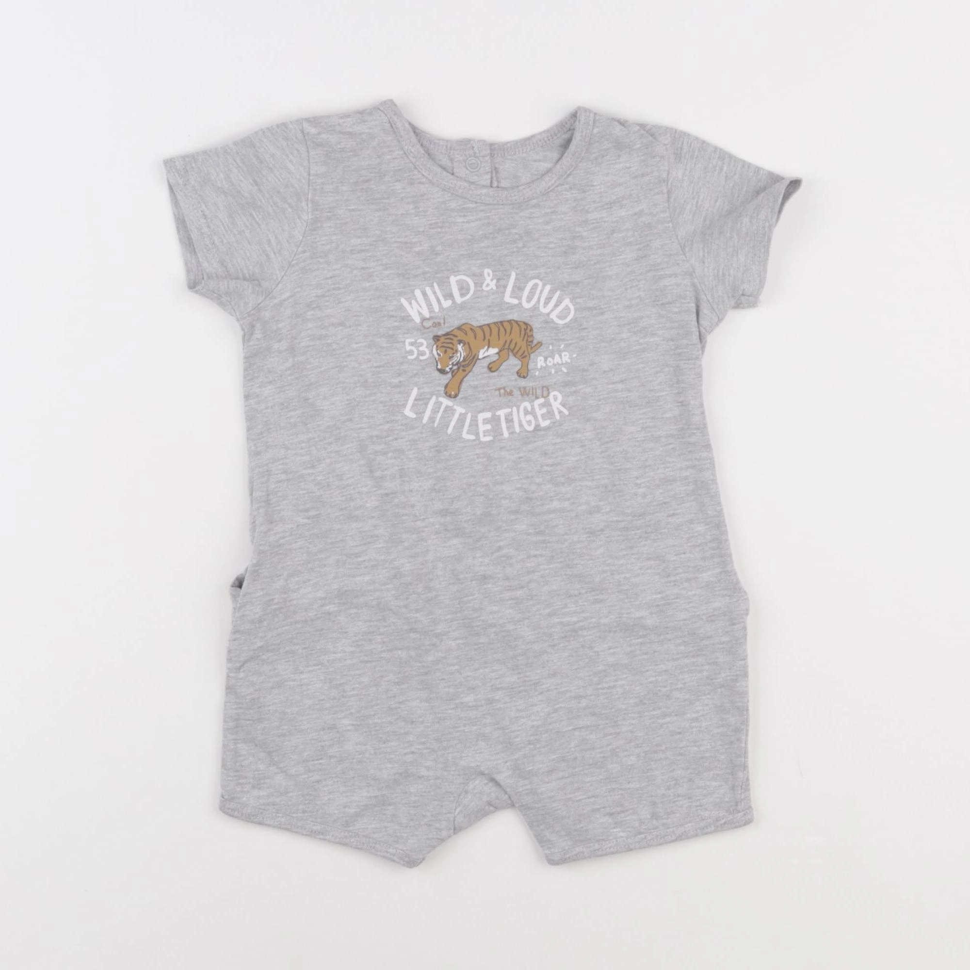 Vertbaudet - pyjama coton gris - 9 mois