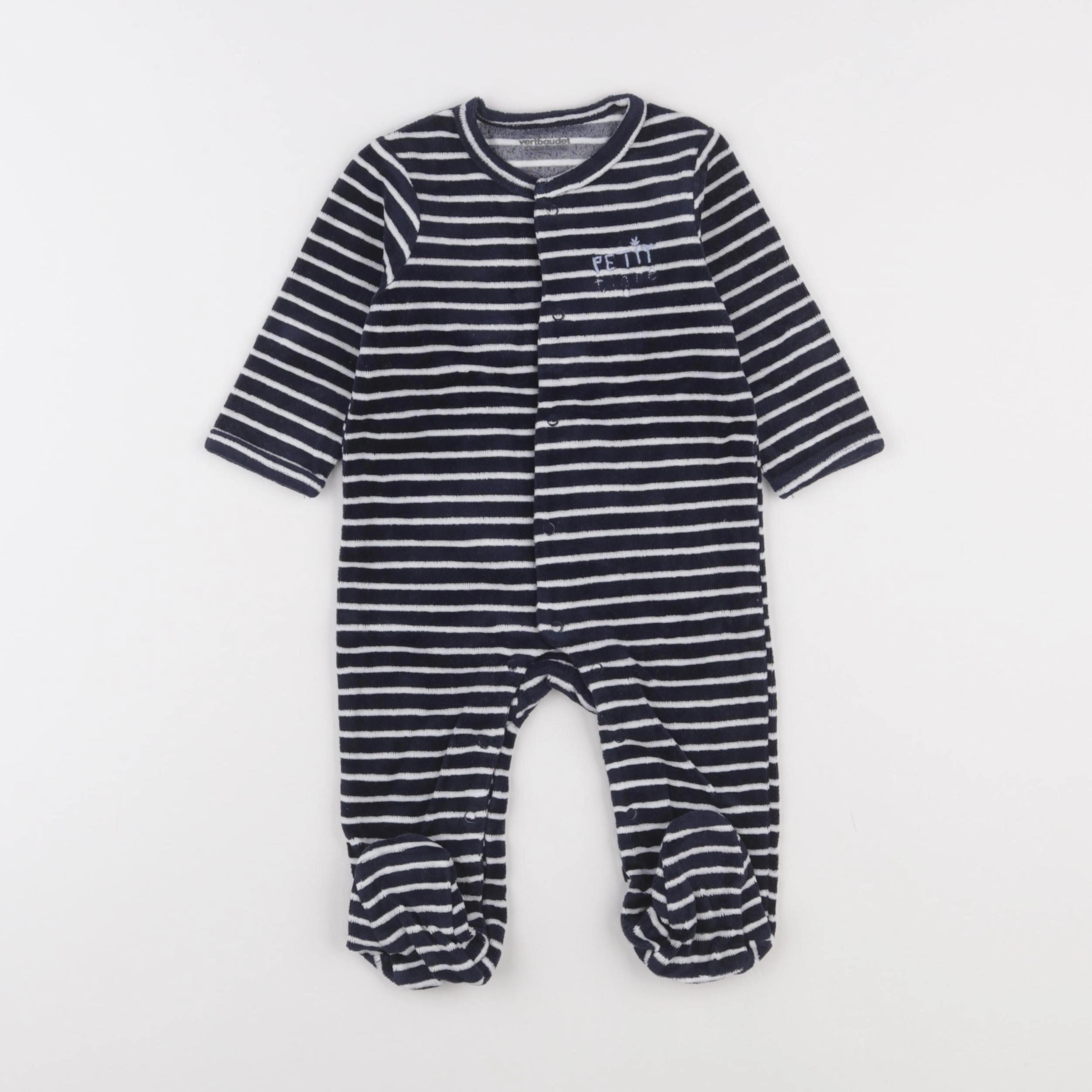 Vertbaudet - pyjama velours bleu - 6 mois