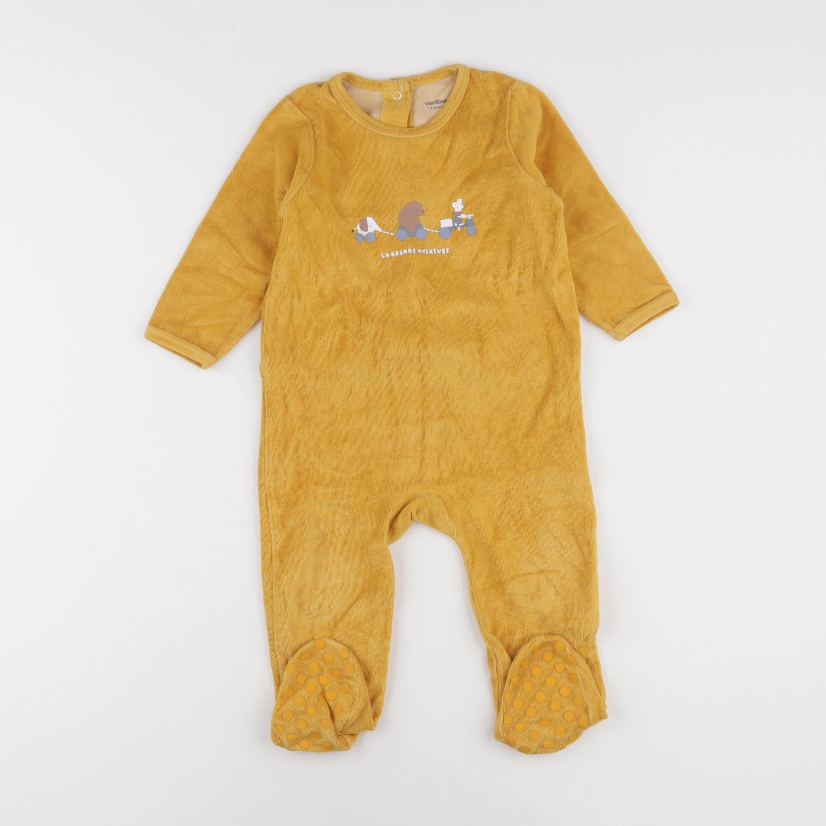 Vertbaudet - pyjama velours jaune - 12 mois