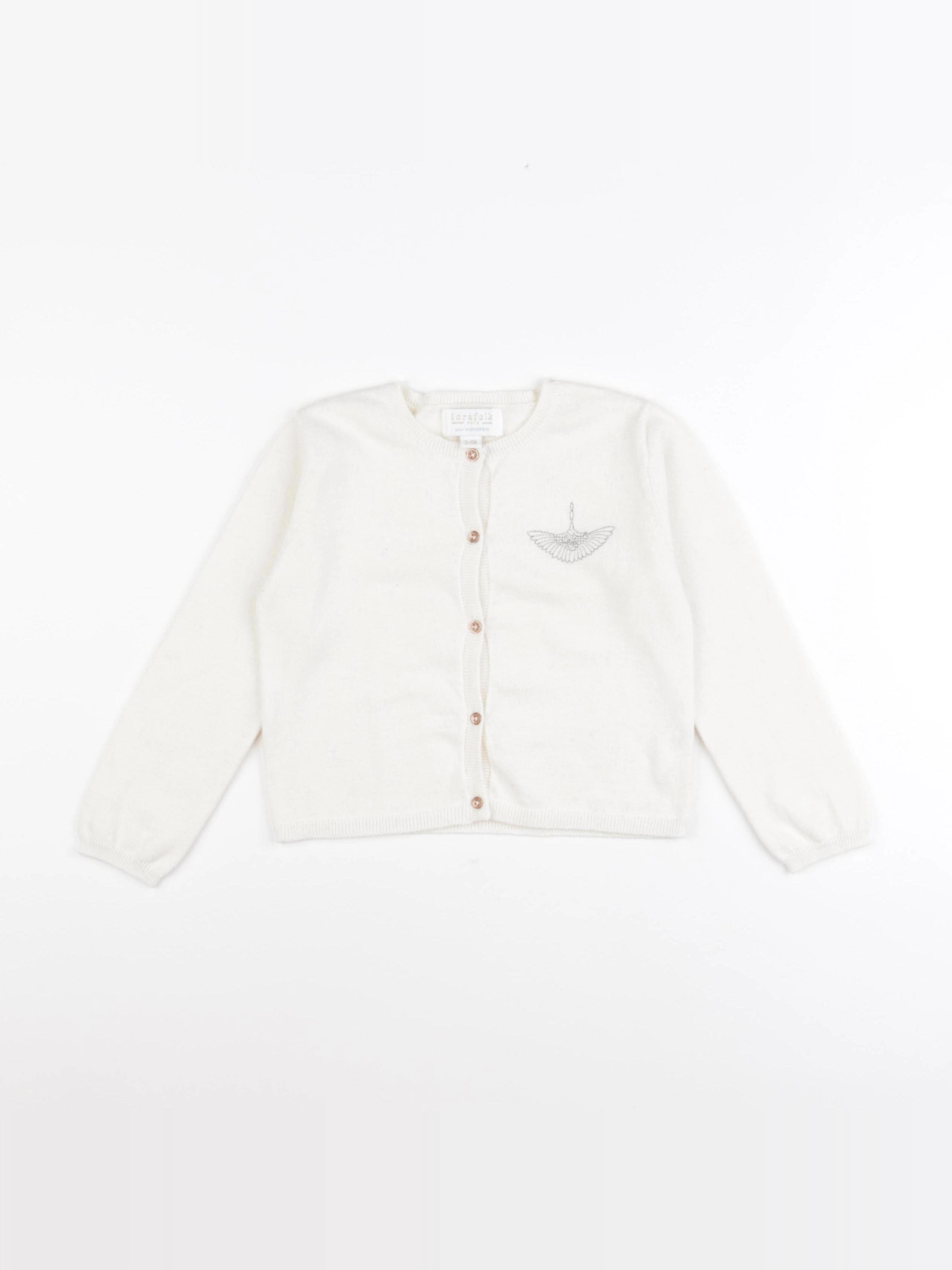 Monoprix - gilet blanc - 3/4 ans
