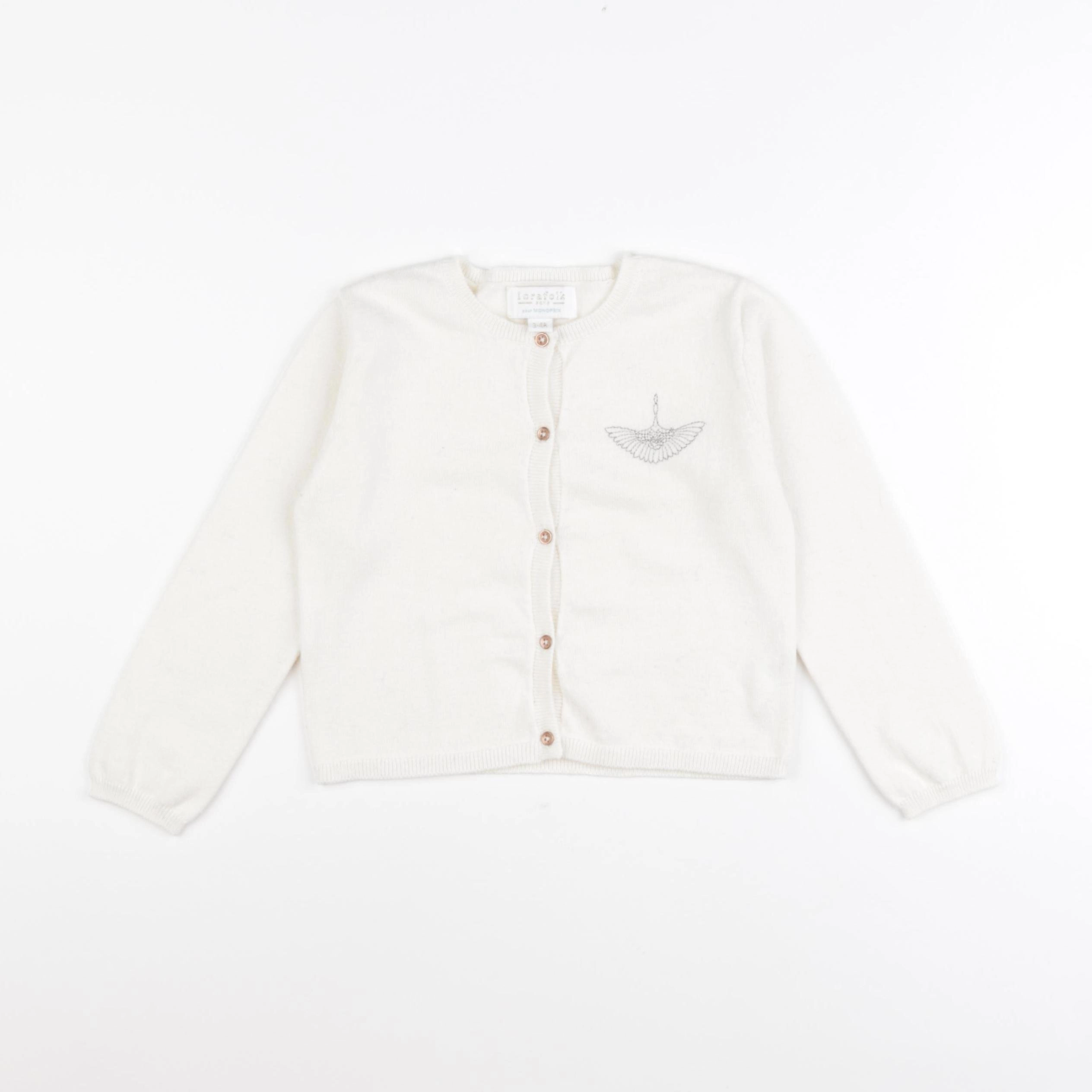 Monoprix - gilet blanc - 3/4 ans