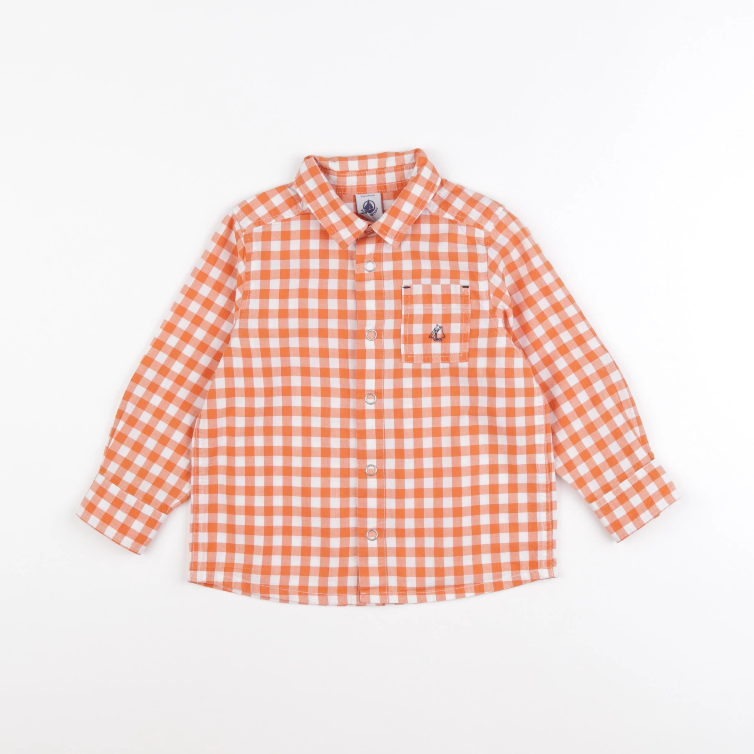 Petit Bateau - chemise orange - 3 ans