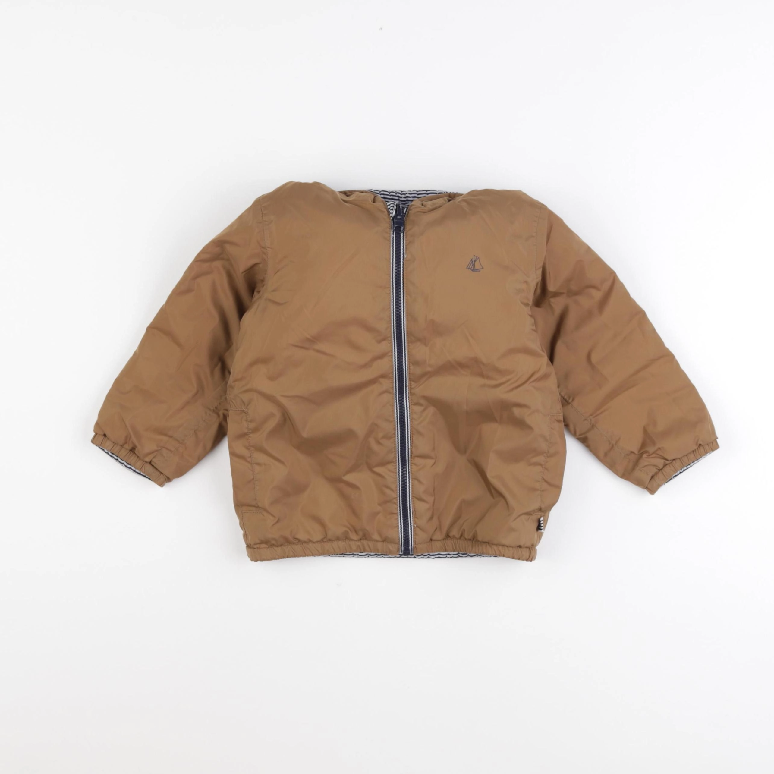 Petit Bateau - imperméable réversible marron - 24 mois