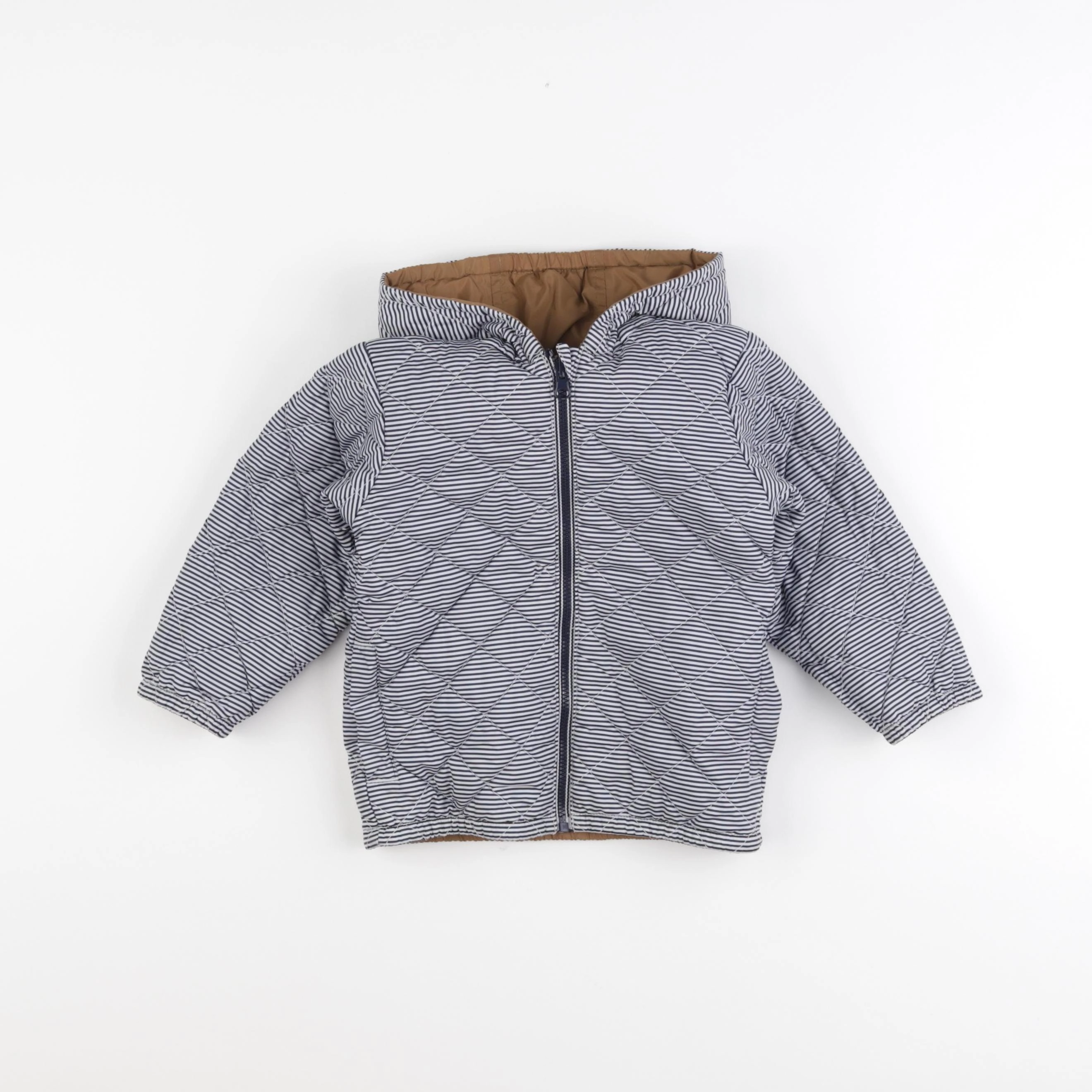 Petit Bateau - imperméable réversible marron - 24 mois