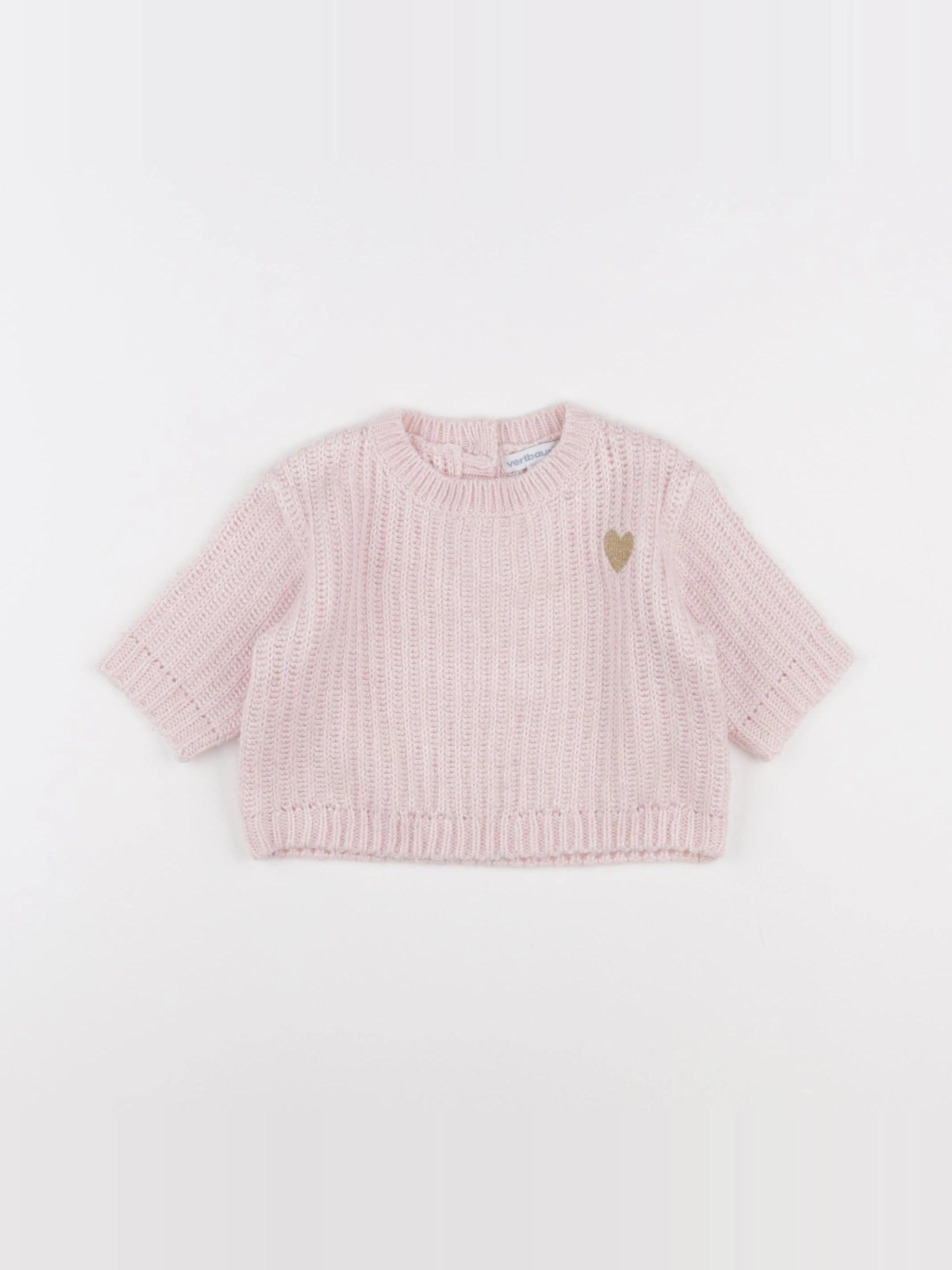Vertbaudet - pull rose - 6 mois