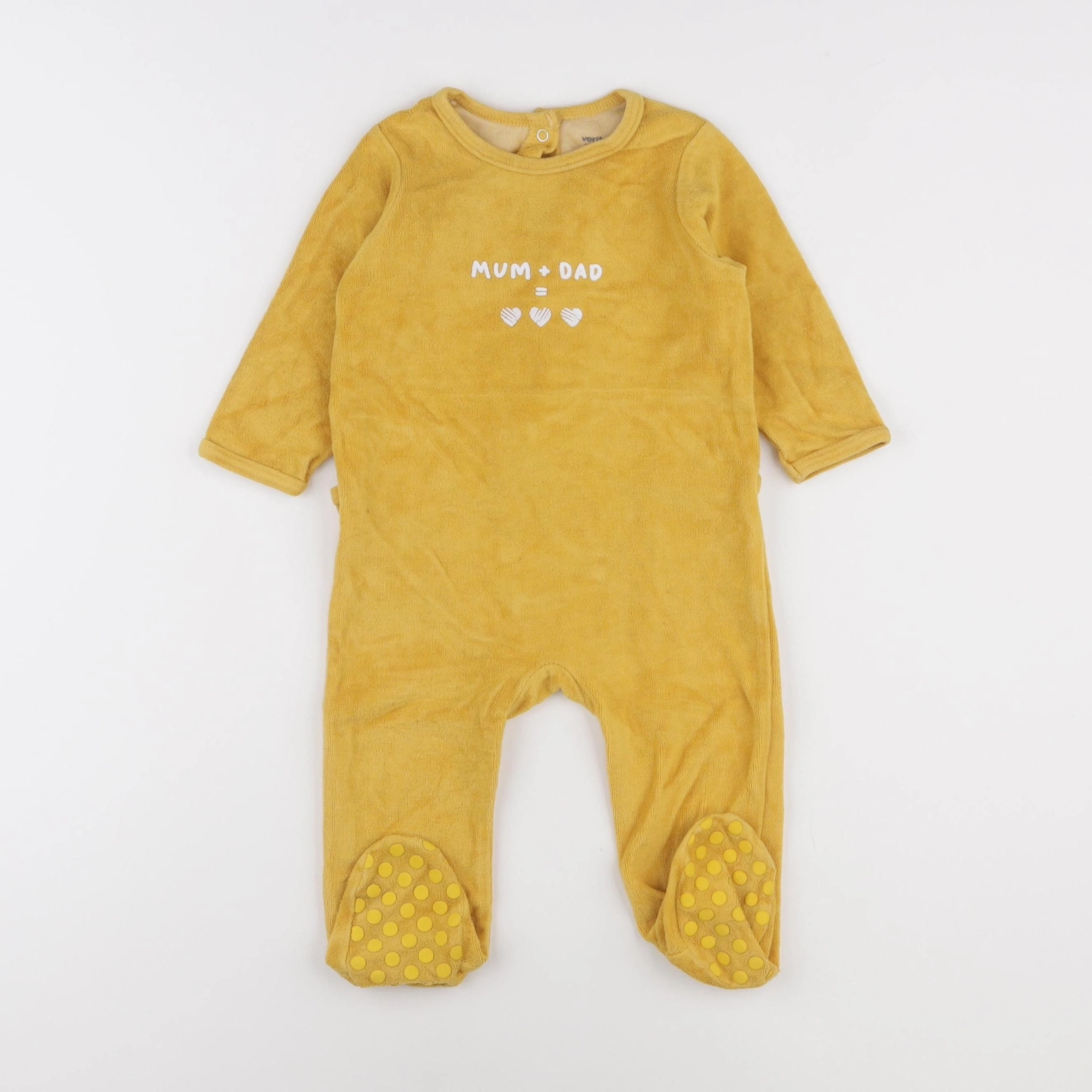 Vertbaudet - pyjama velours jaune - 12 mois