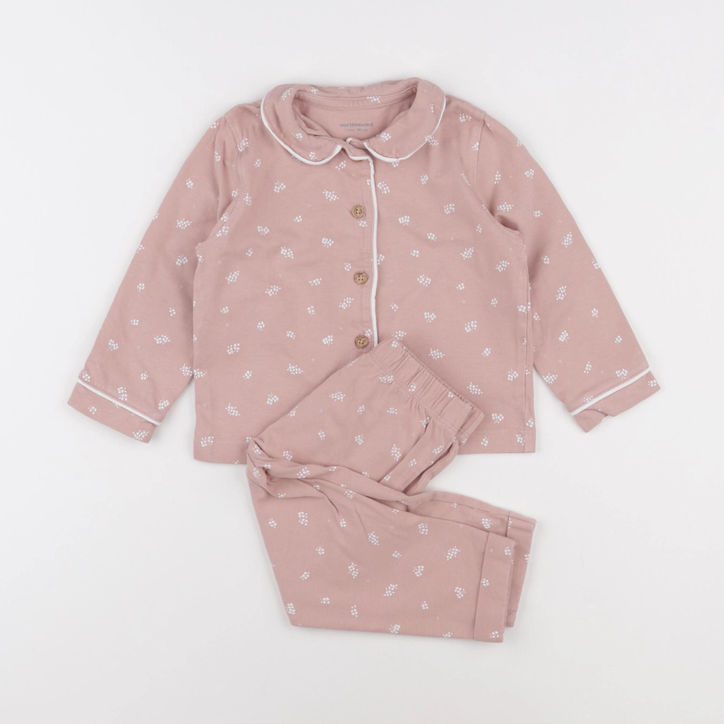 Vertbaudet - pyjama coton rose - 2 ans
