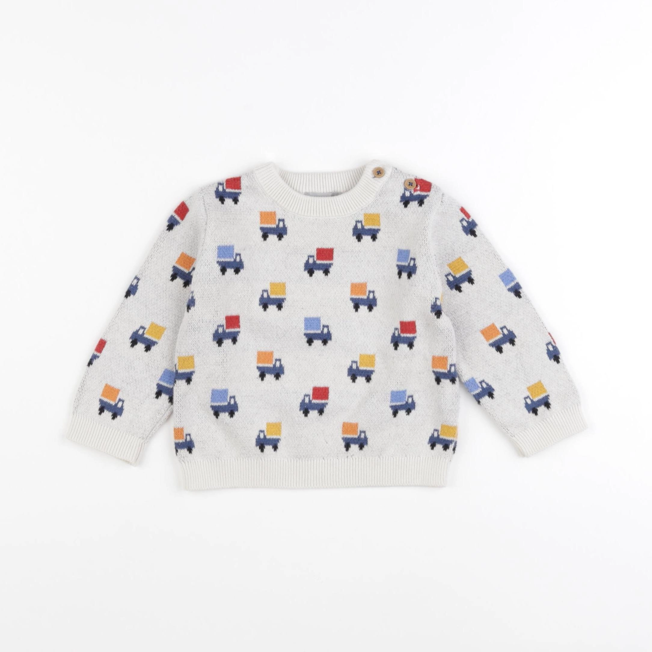 Boutchou - pull blanc - 12 mois