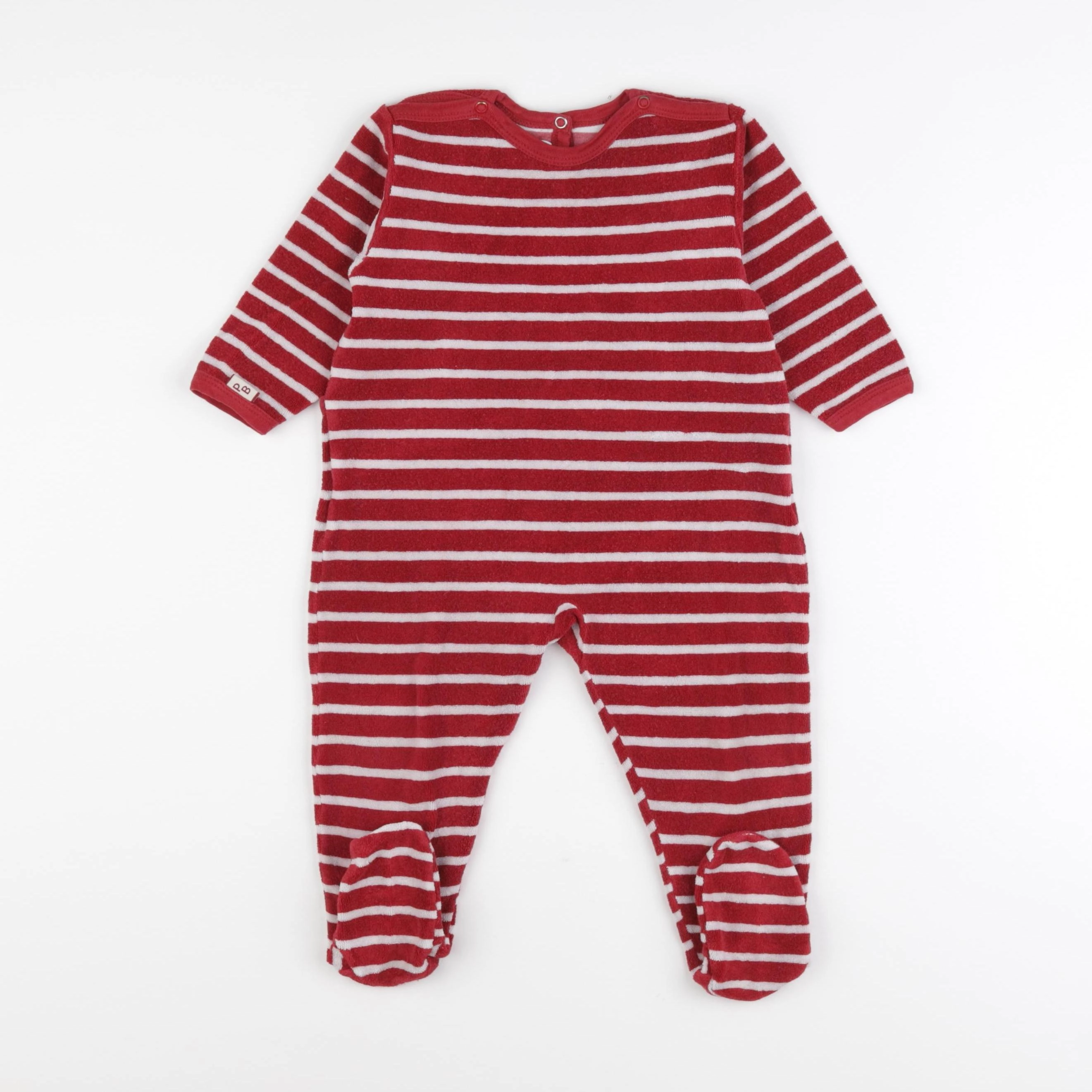 Petit Bateau - pyjama velours rouge - 18 mois