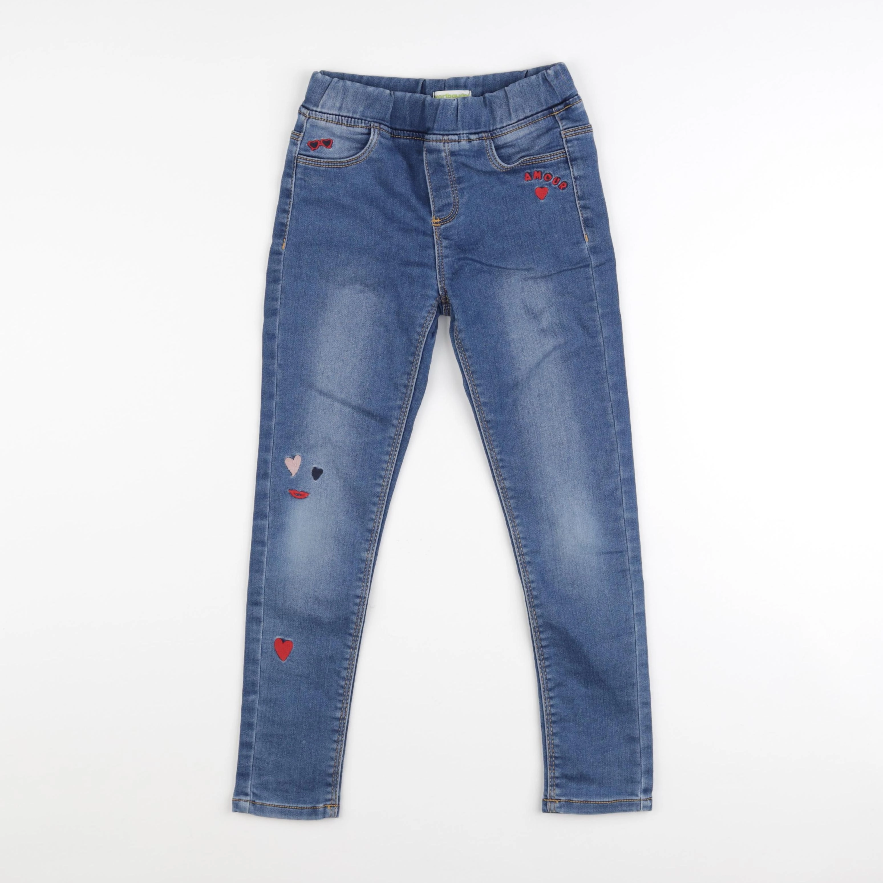 Vertbaudet - jegging bleu - 8 ans