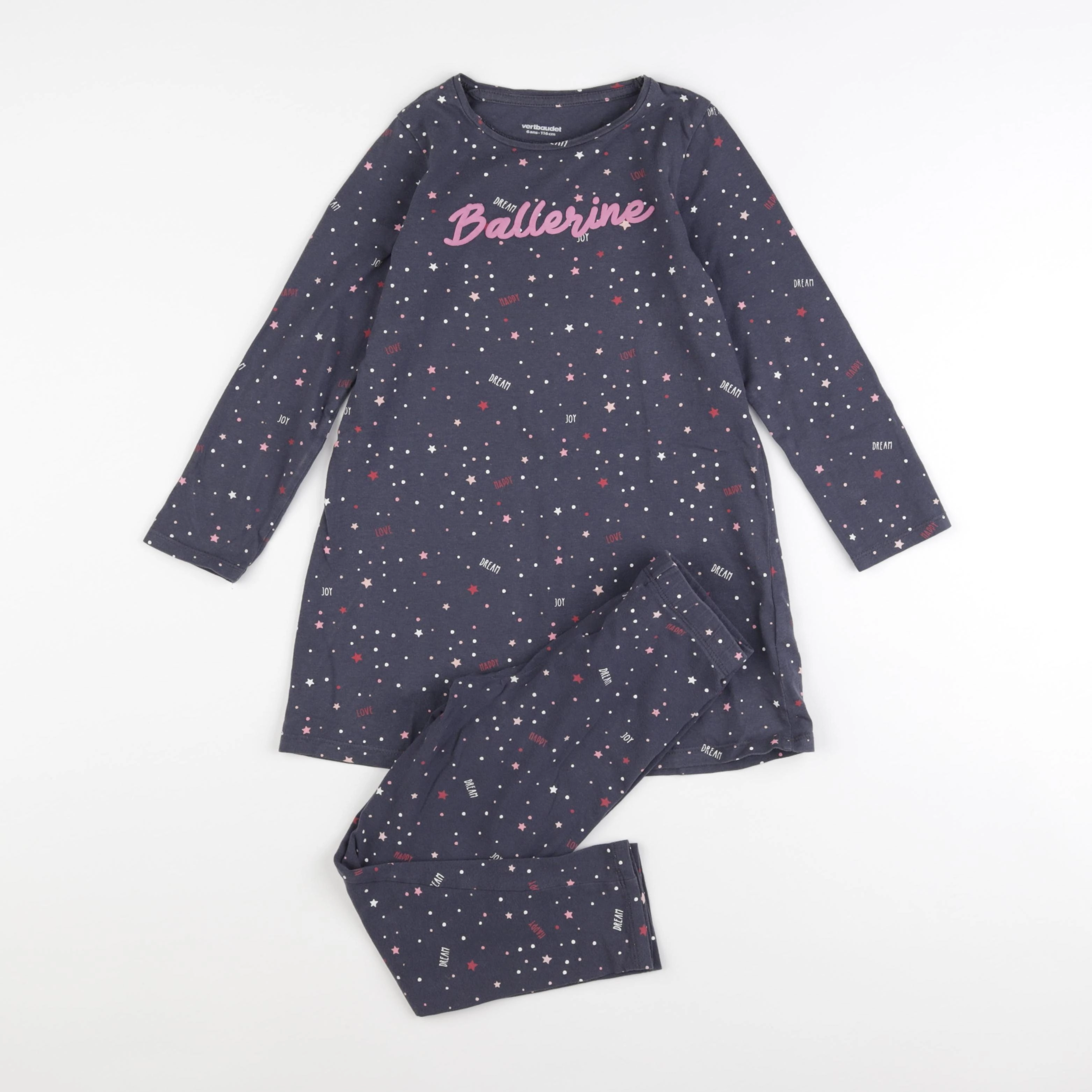 Vertbaudet - pyjama coton gris - 6 ans