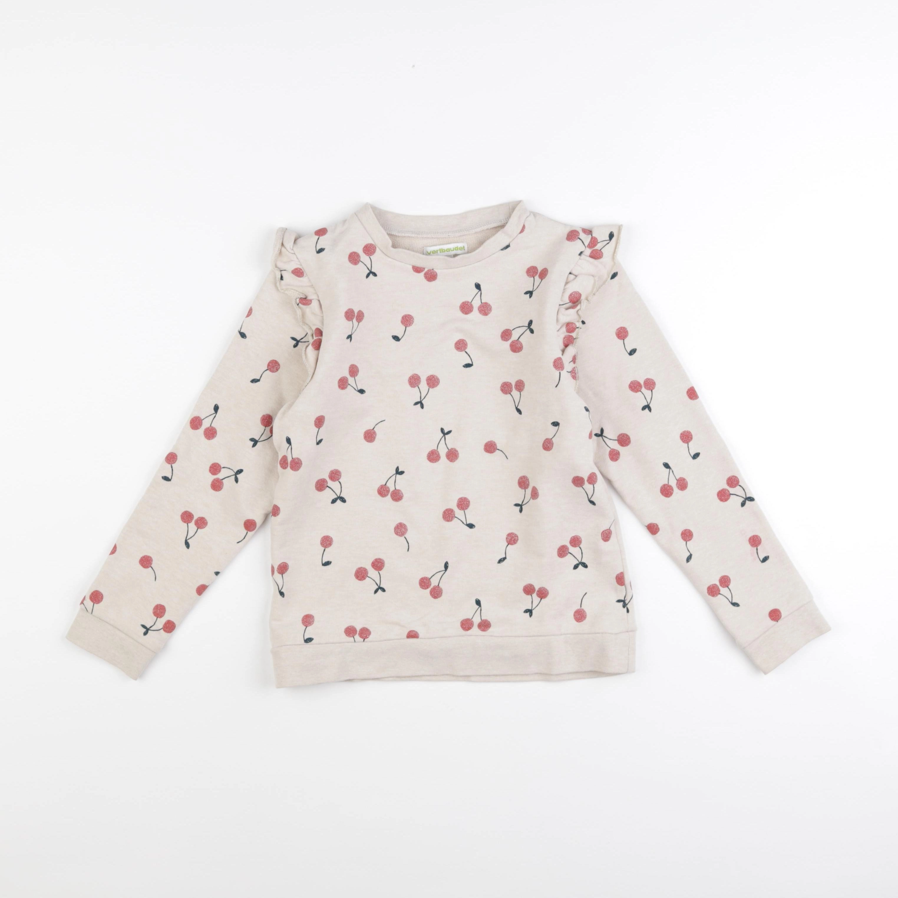 Vertbaudet - sweat beige - 8 ans