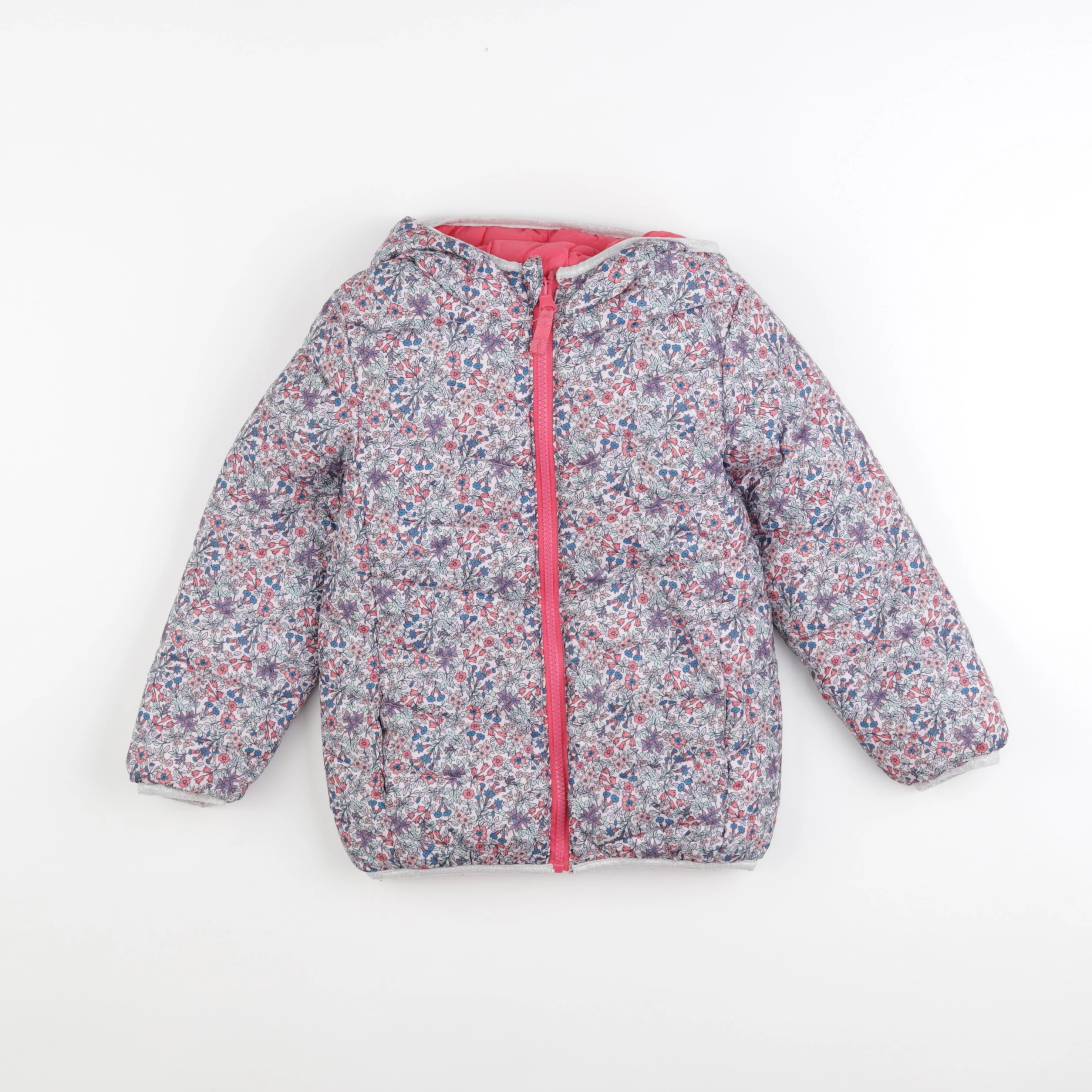 Vertbaudet - doudoune réversible rose - 7 ans