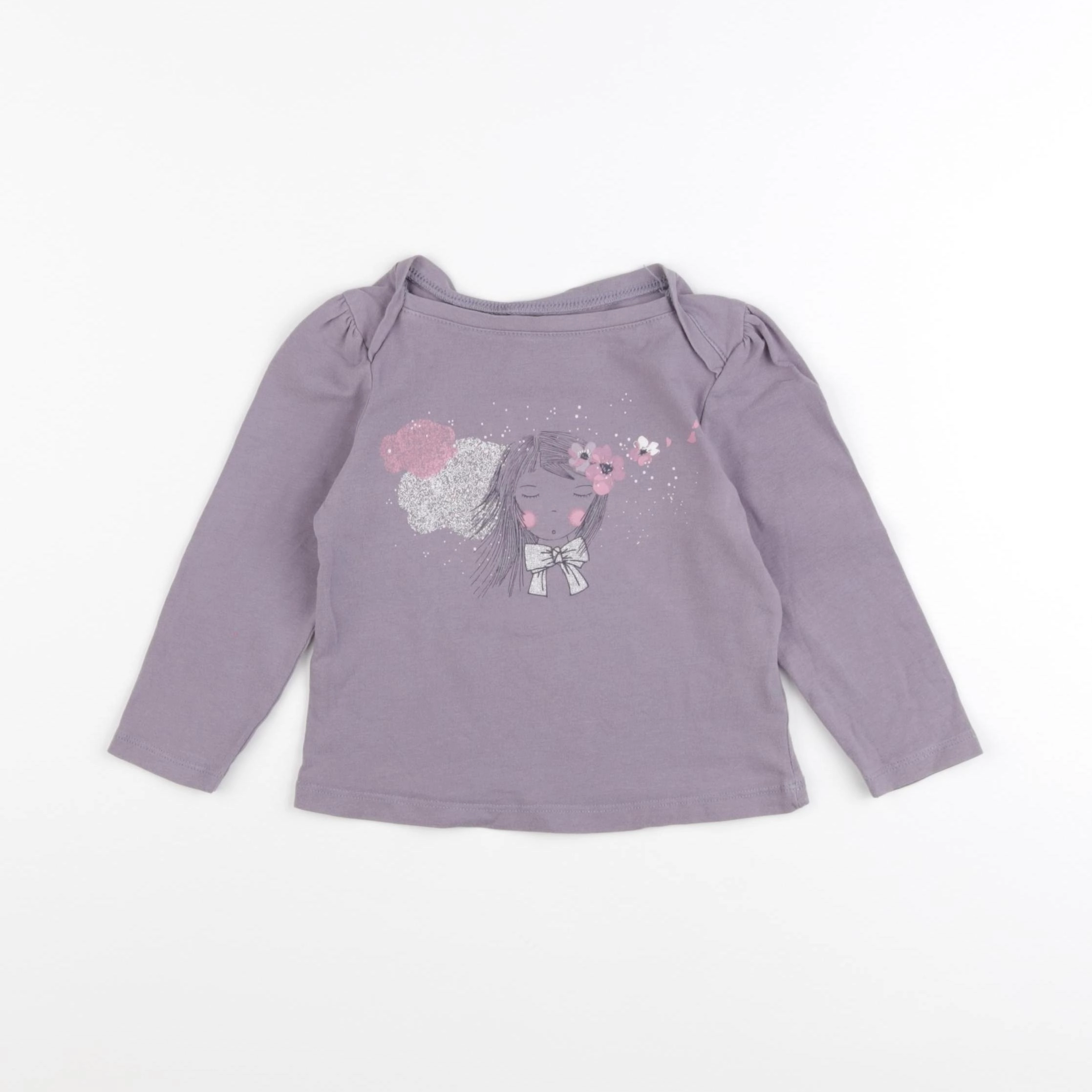 Vertbaudet - tee-shirt violet - 2 ans