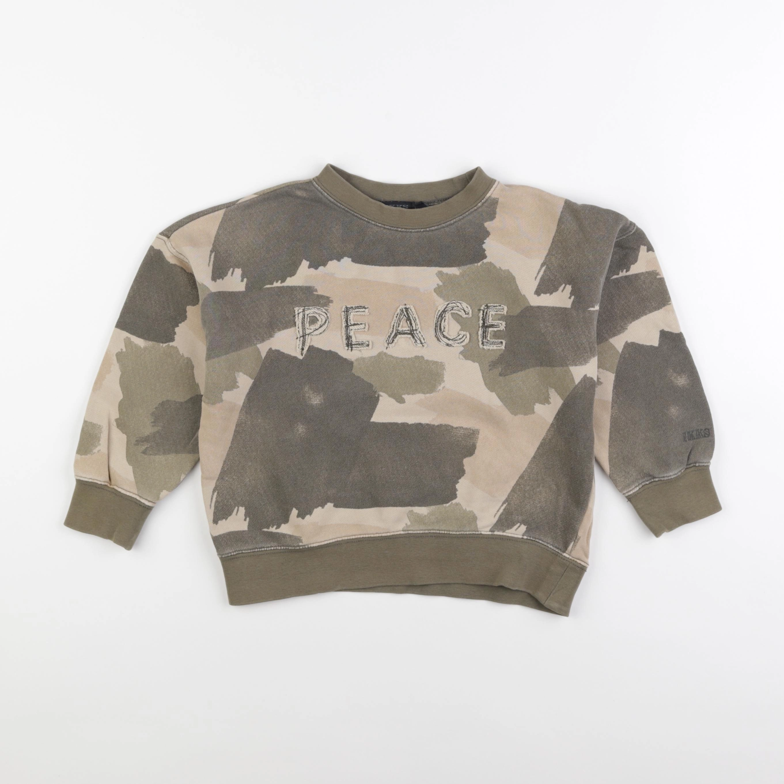 IKKS - sweat vert, beige - 5 ans
