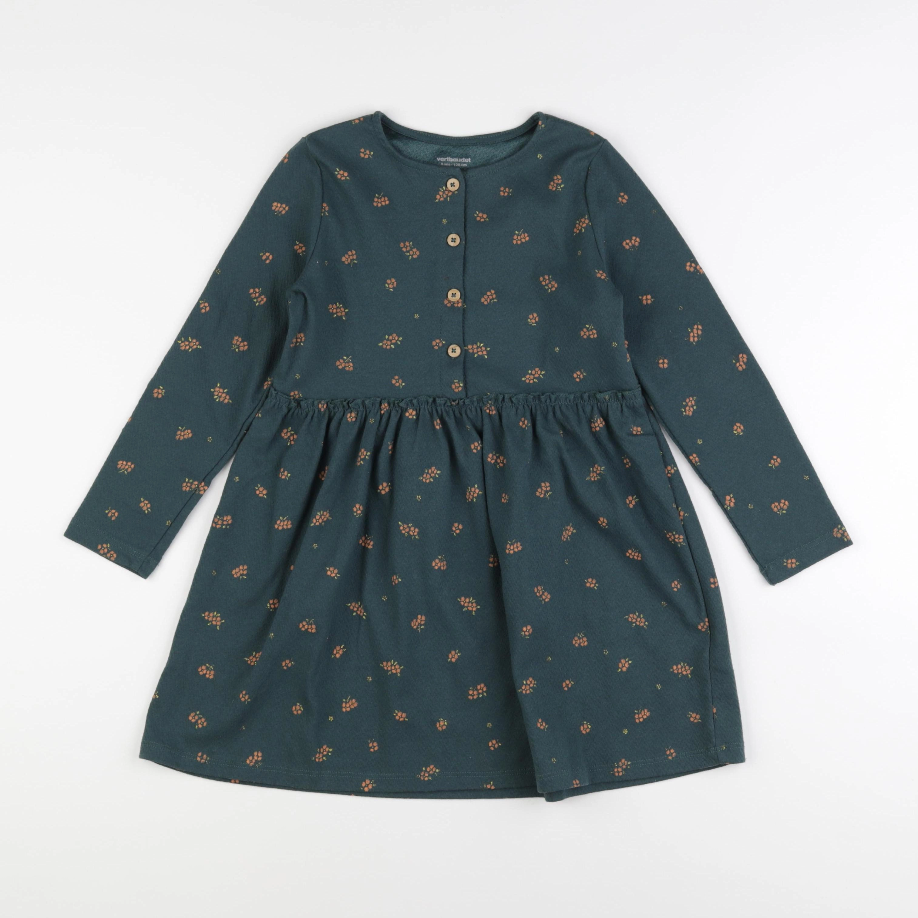Vertbaudet - robe vert - 8 ans