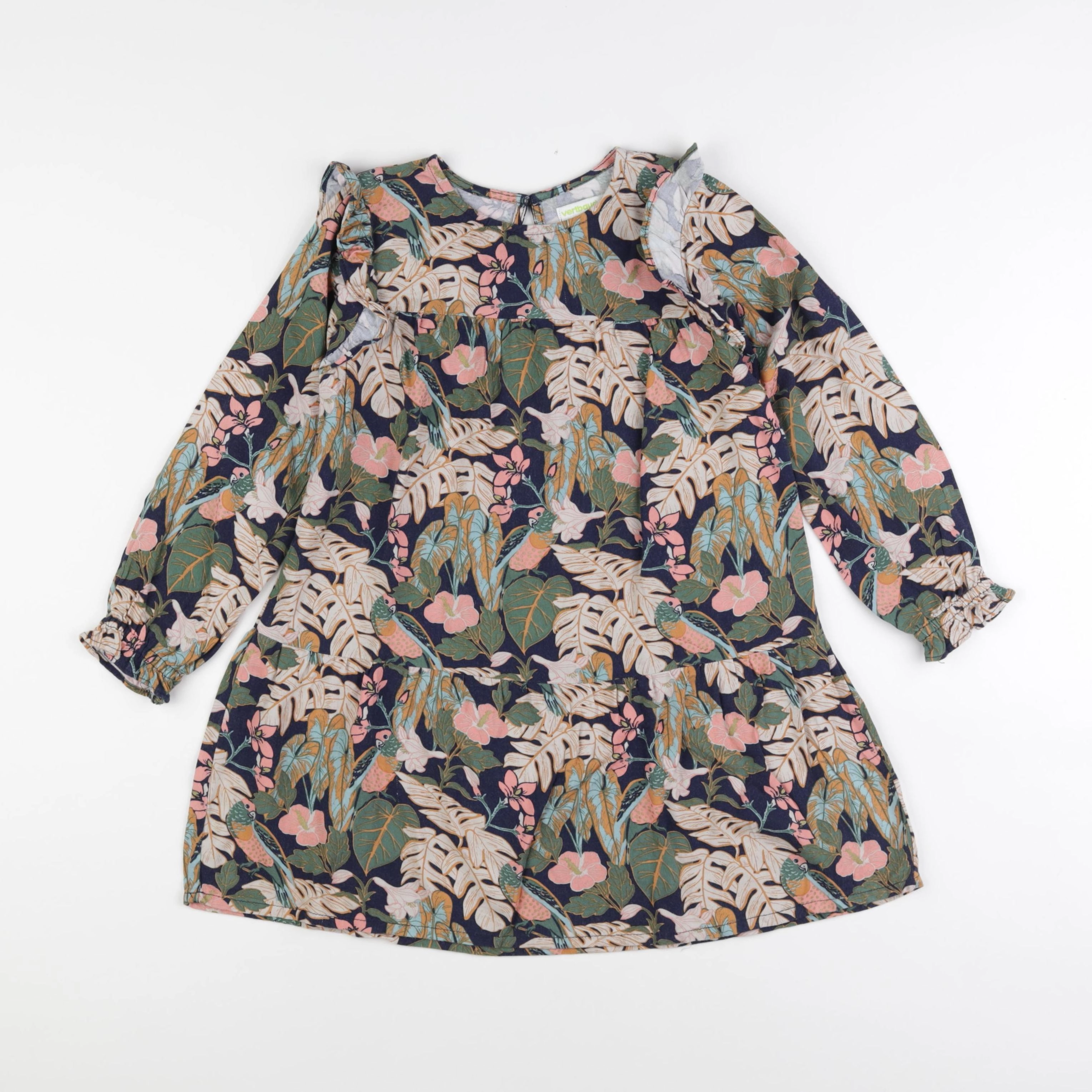 Vertbaudet - robe multicolore - 7 ans