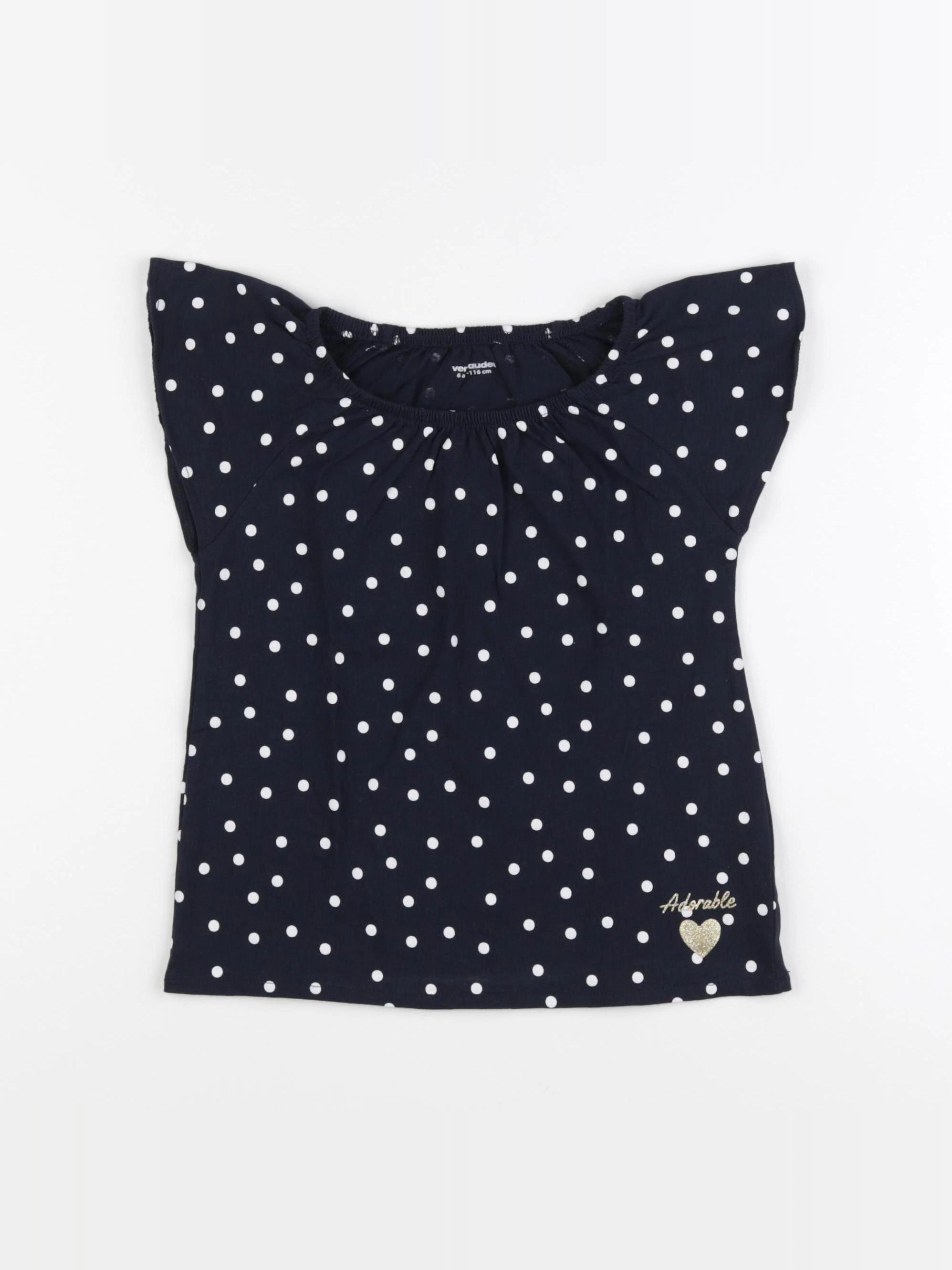 Vertbaudet - tee-shirt bleu, blanc - 6 ans