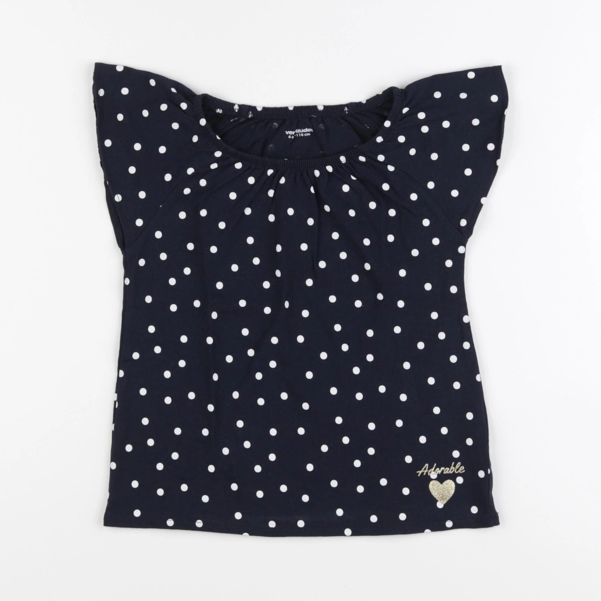 Vertbaudet - tee-shirt bleu, blanc - 6 ans