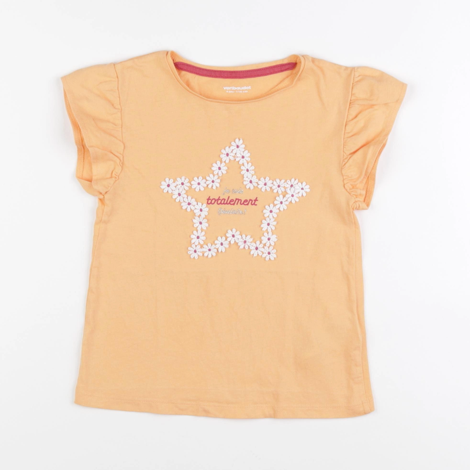 Vertbaudet - tee-shirt orange - 6 ans