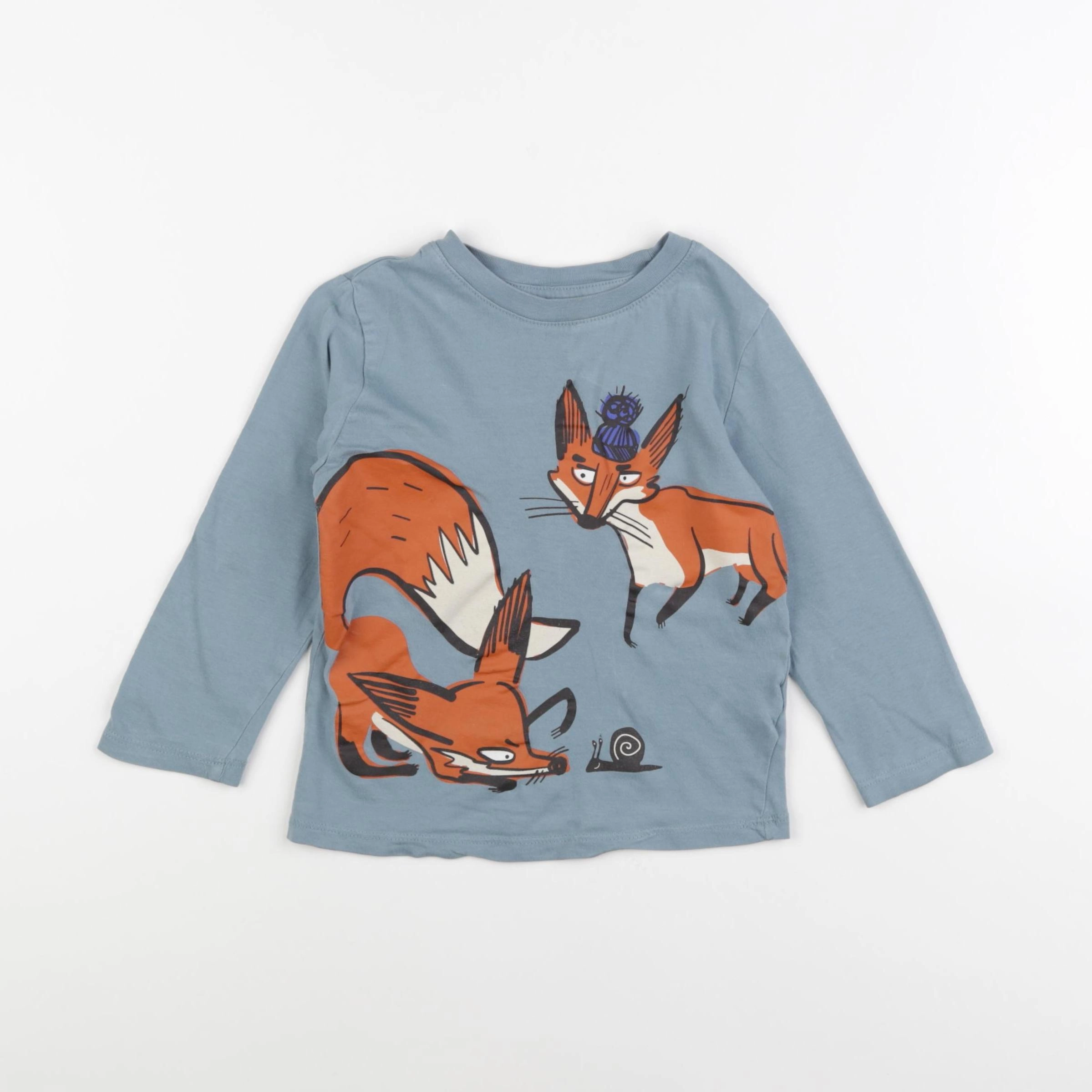 H&M - tee-shirt bleu - 2/4 ans