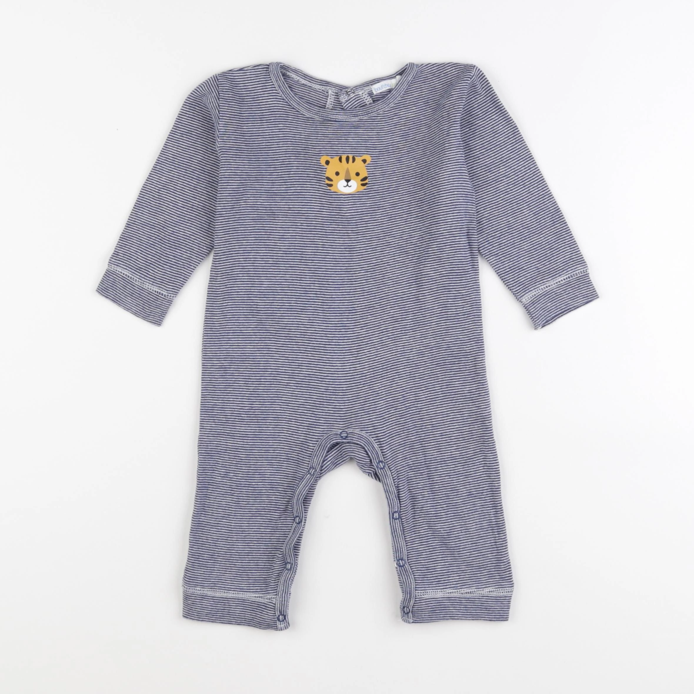 Boutchou - pyjama coton bleu, blanc - 12 mois