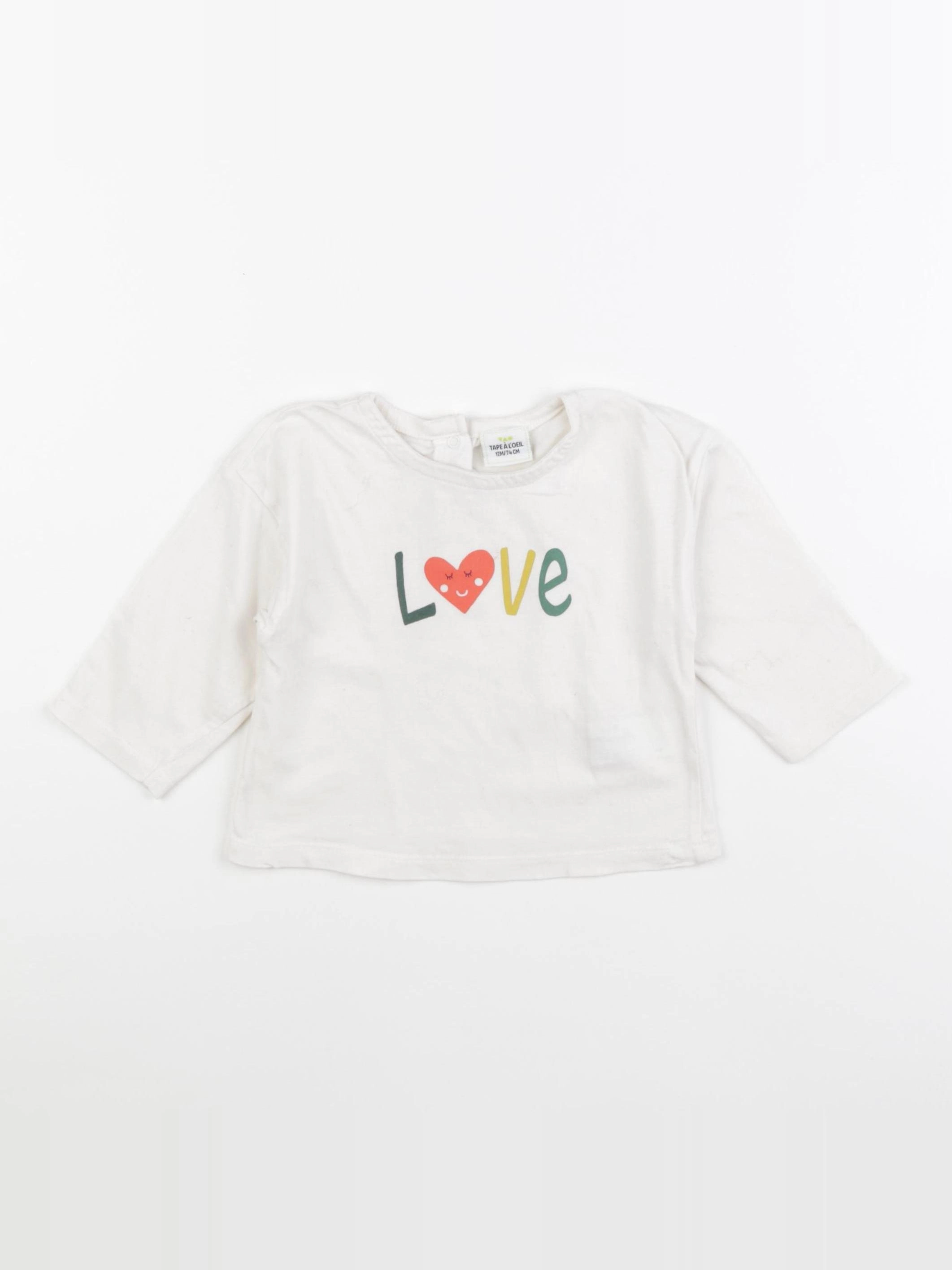 Tape à l'oeil - tee-shirt blanc - 12 mois