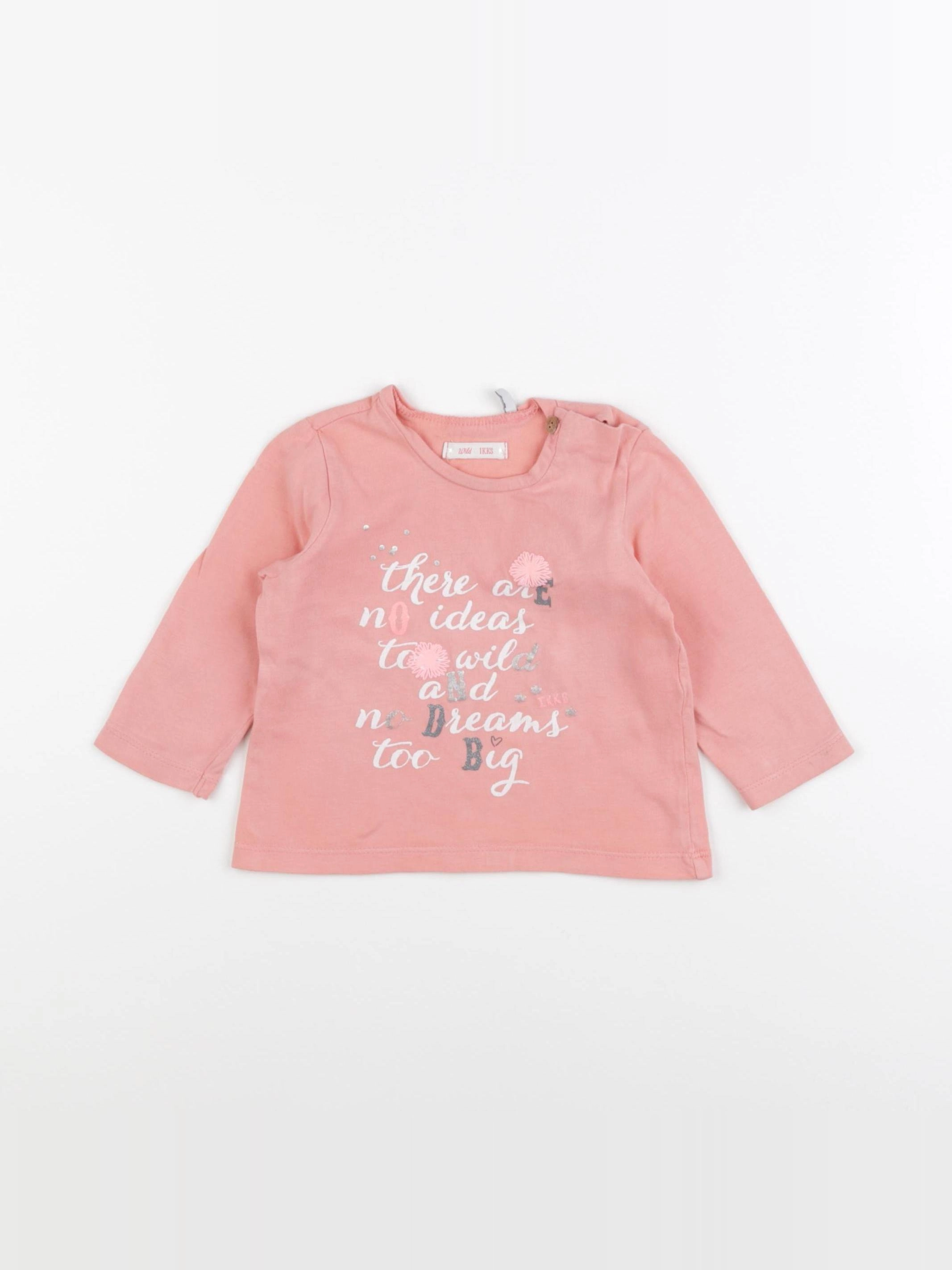 IKKS - tee-shirt rose - 12 mois