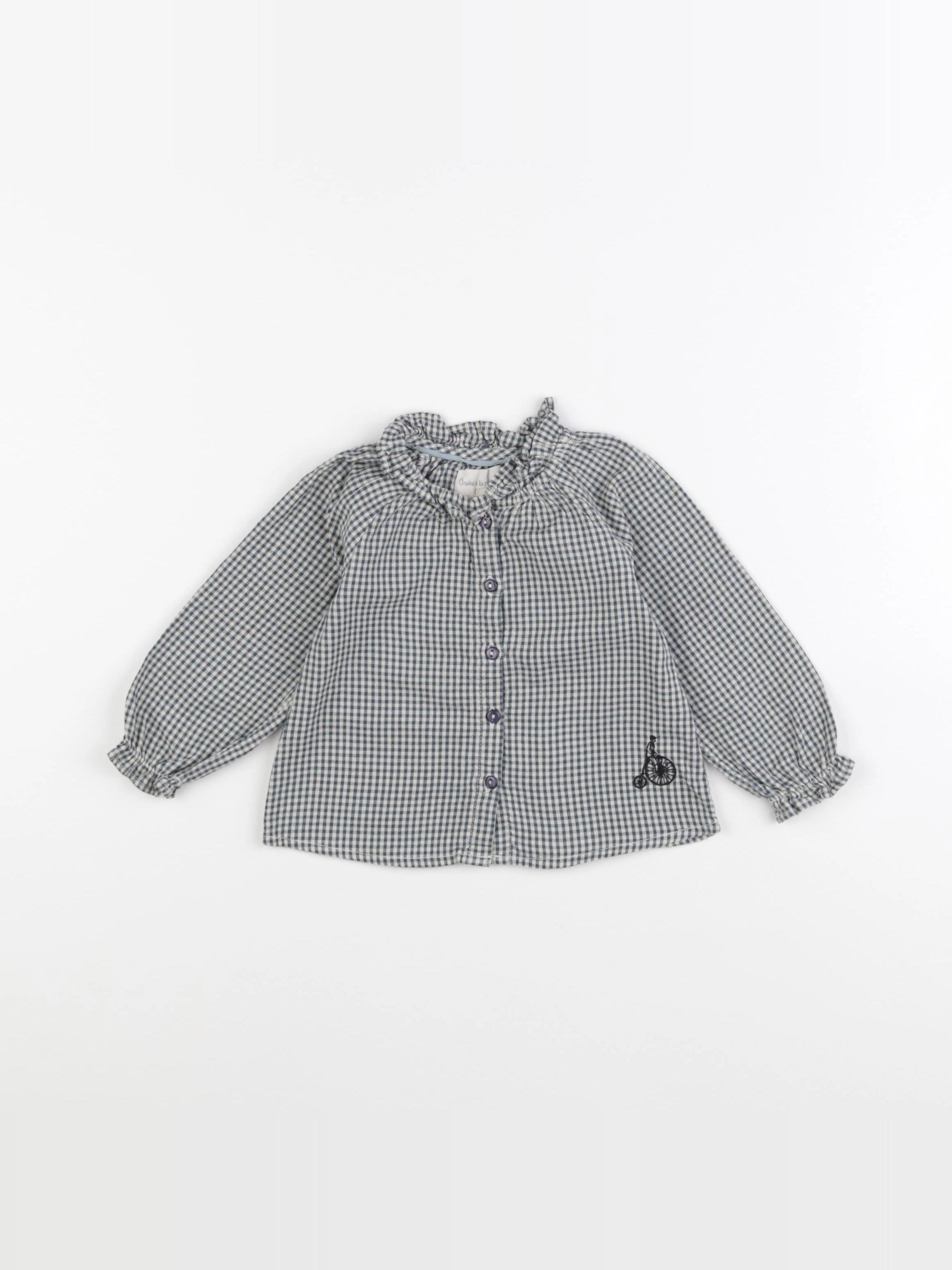 Arsène et les pipelettes - blouse beige, vert - 12 mois