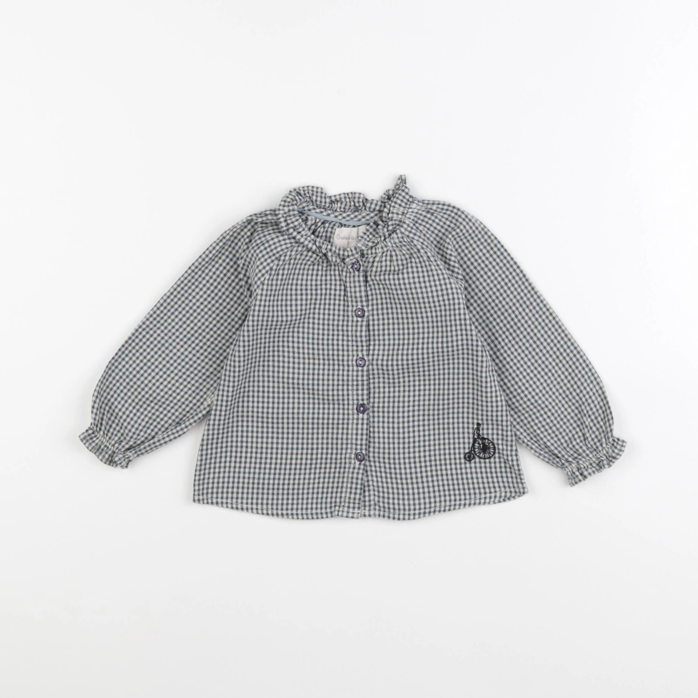 Arsène et les pipelettes - blouse beige, vert - 12 mois