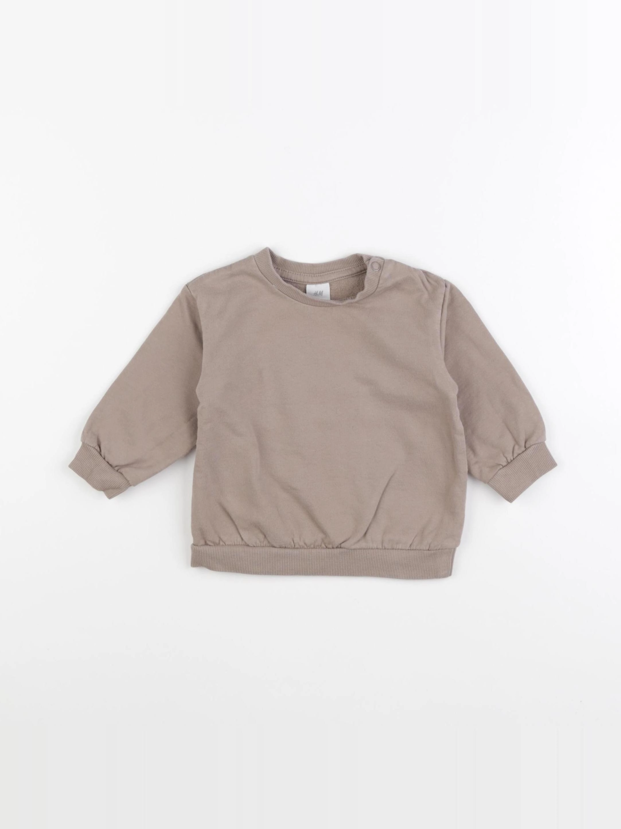 H&M - sweat marron - 6/9 mois
