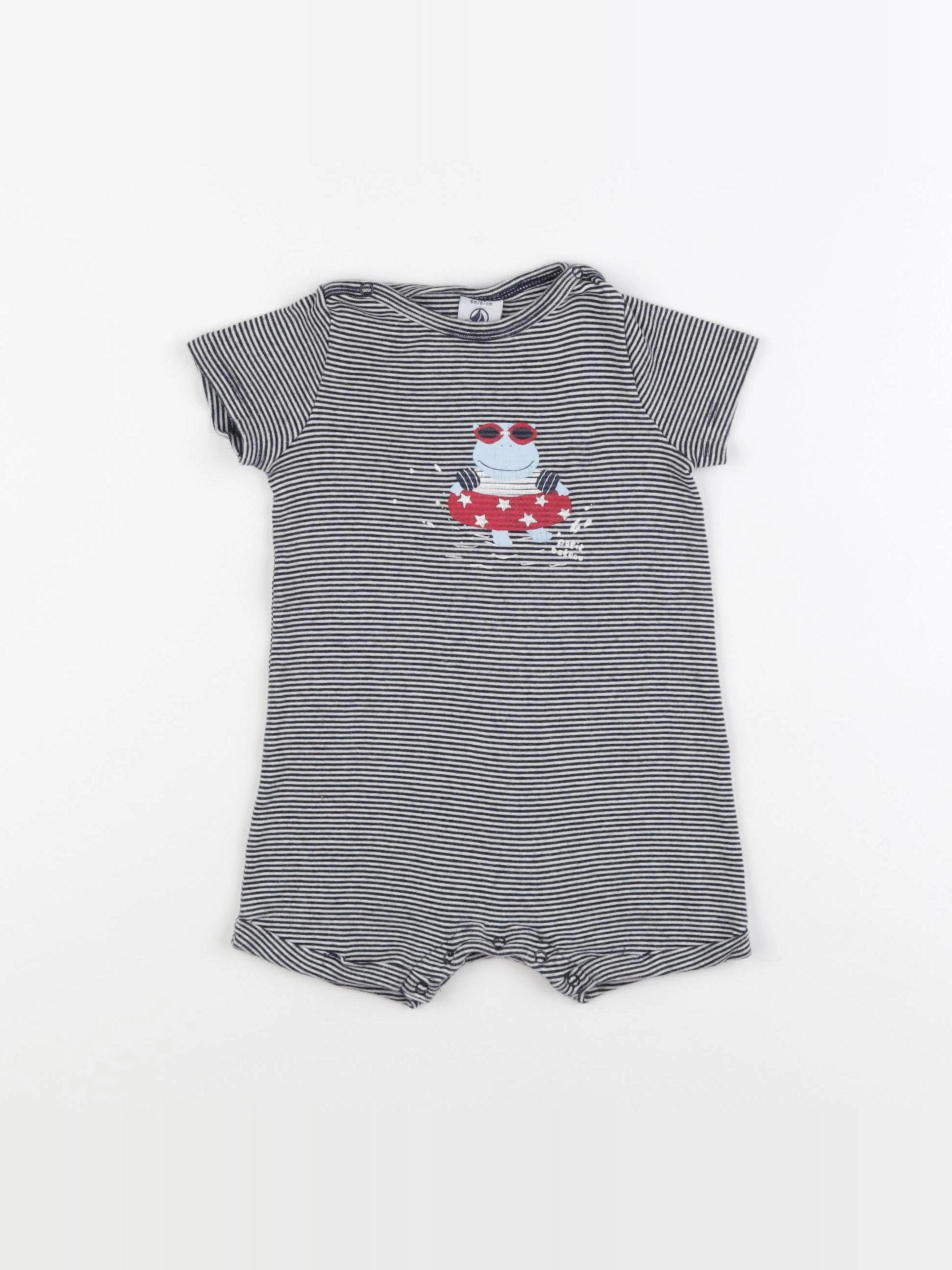 Petit Bateau - combinaison bleu - 6 mois