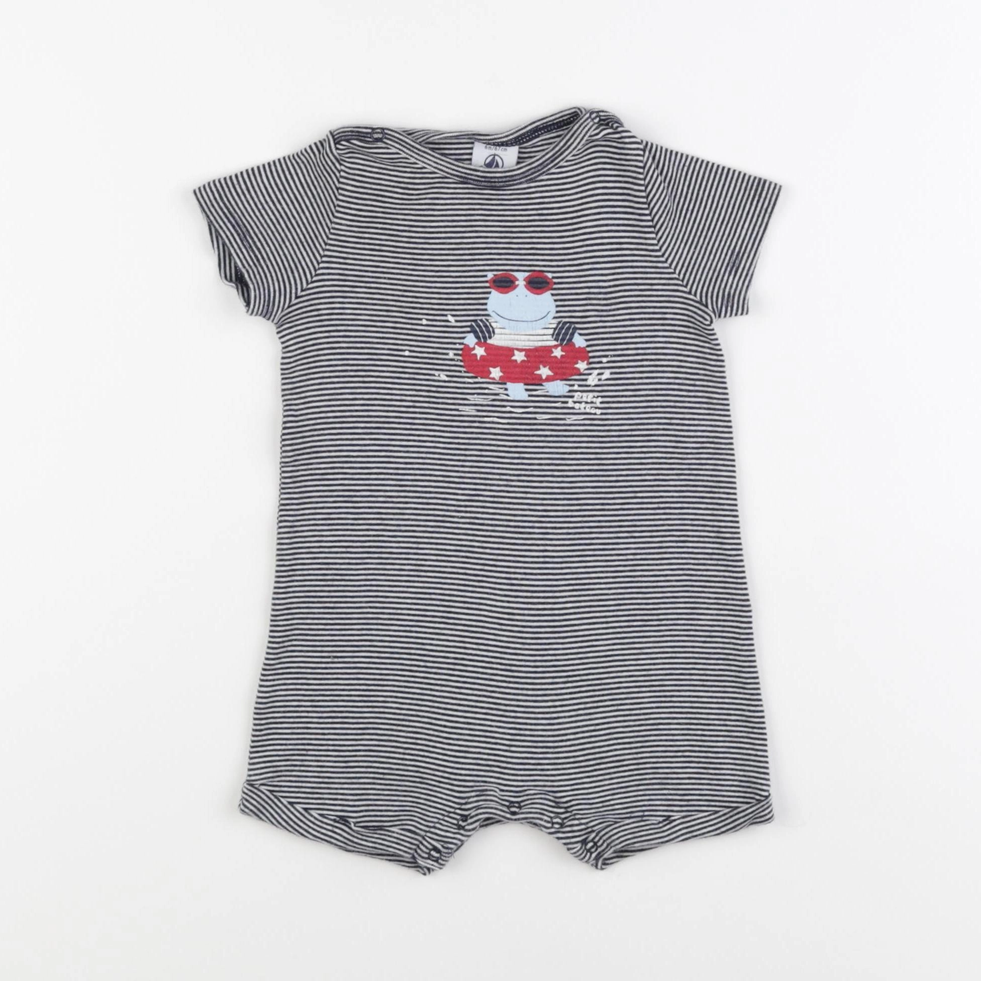 Petit Bateau - combinaison bleu - 6 mois