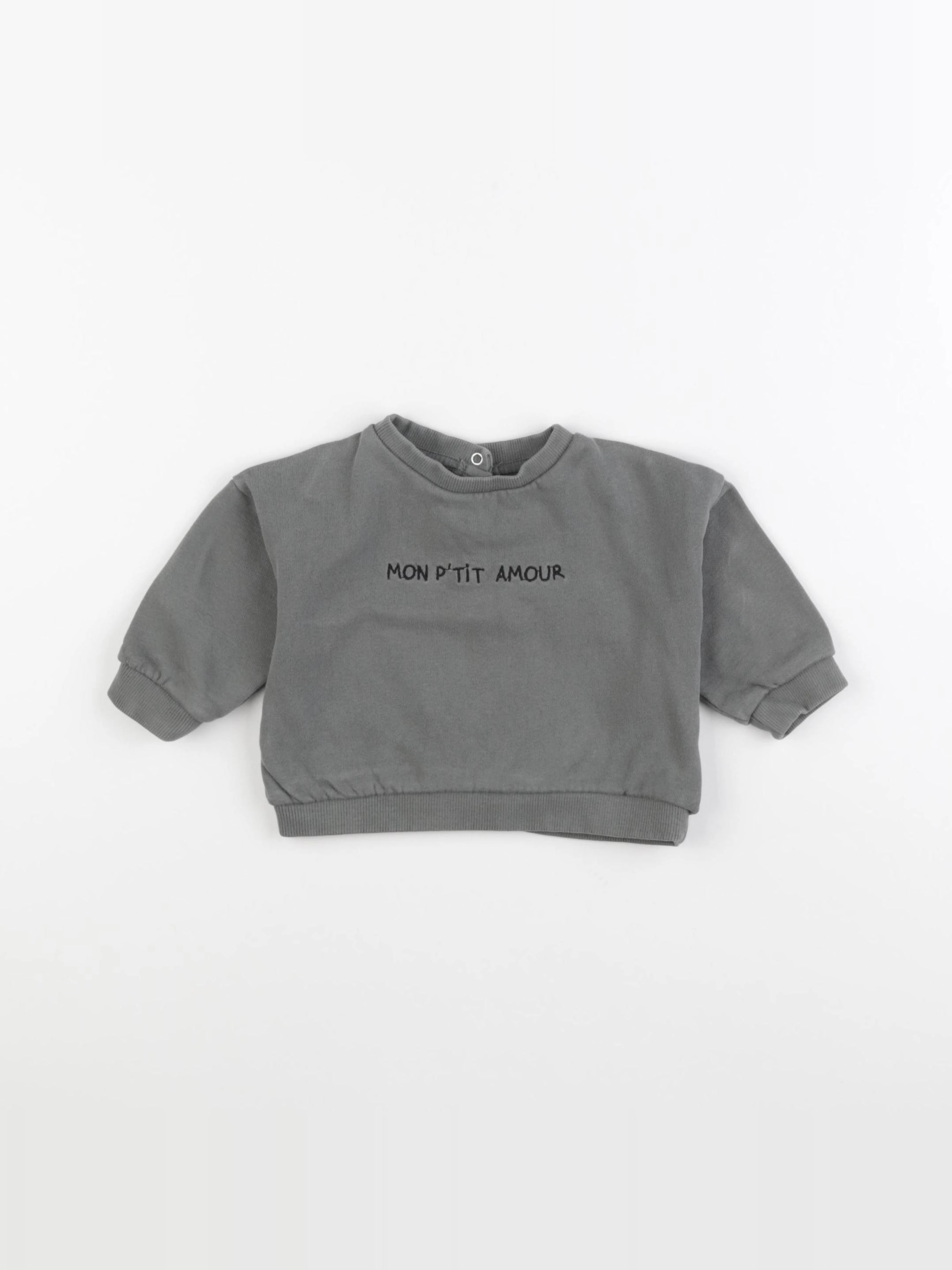 Vertbaudet - sweat vert - 9 mois
