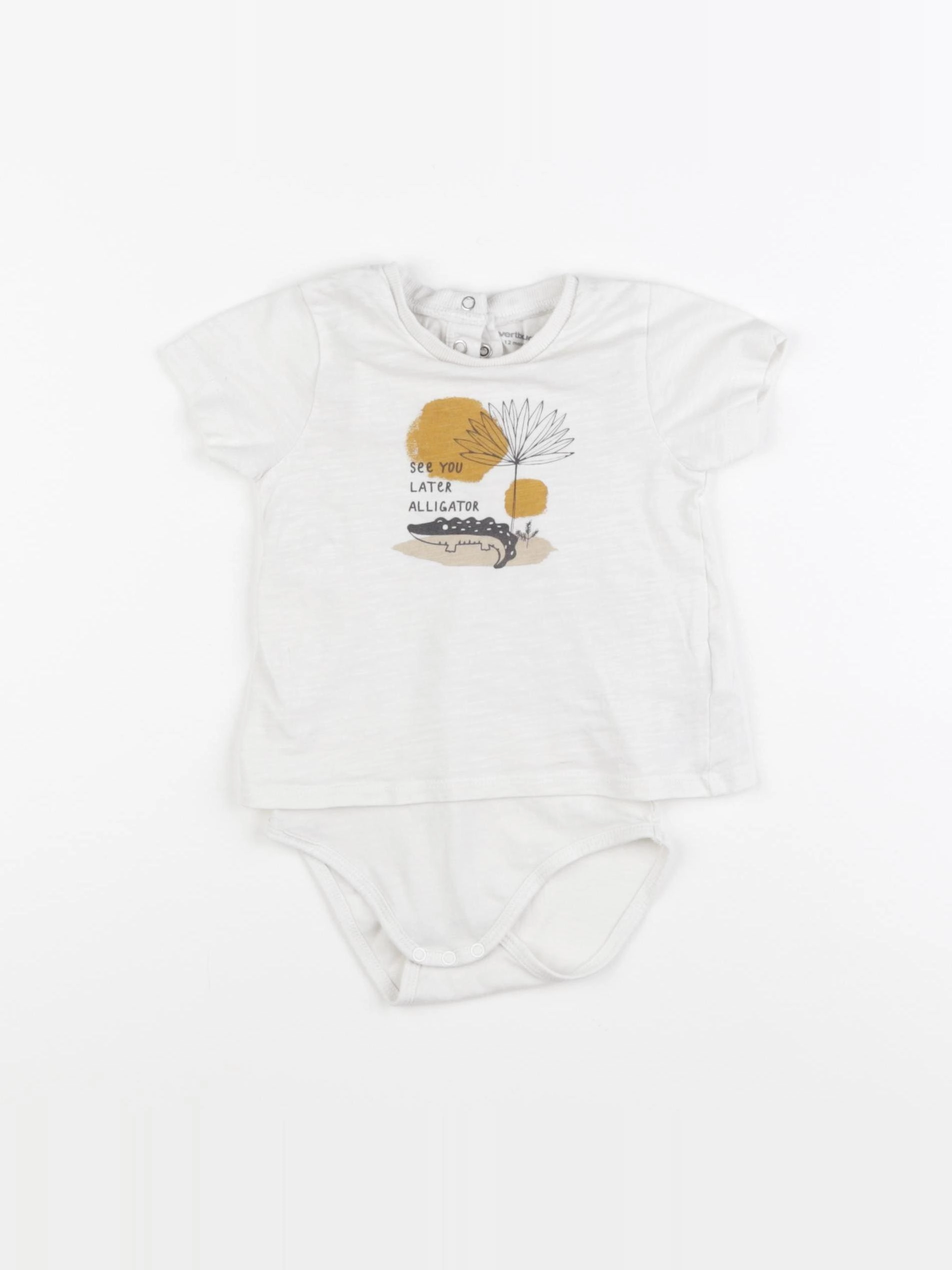 Vertbaudet - body tee-shirt beige - 12 mois