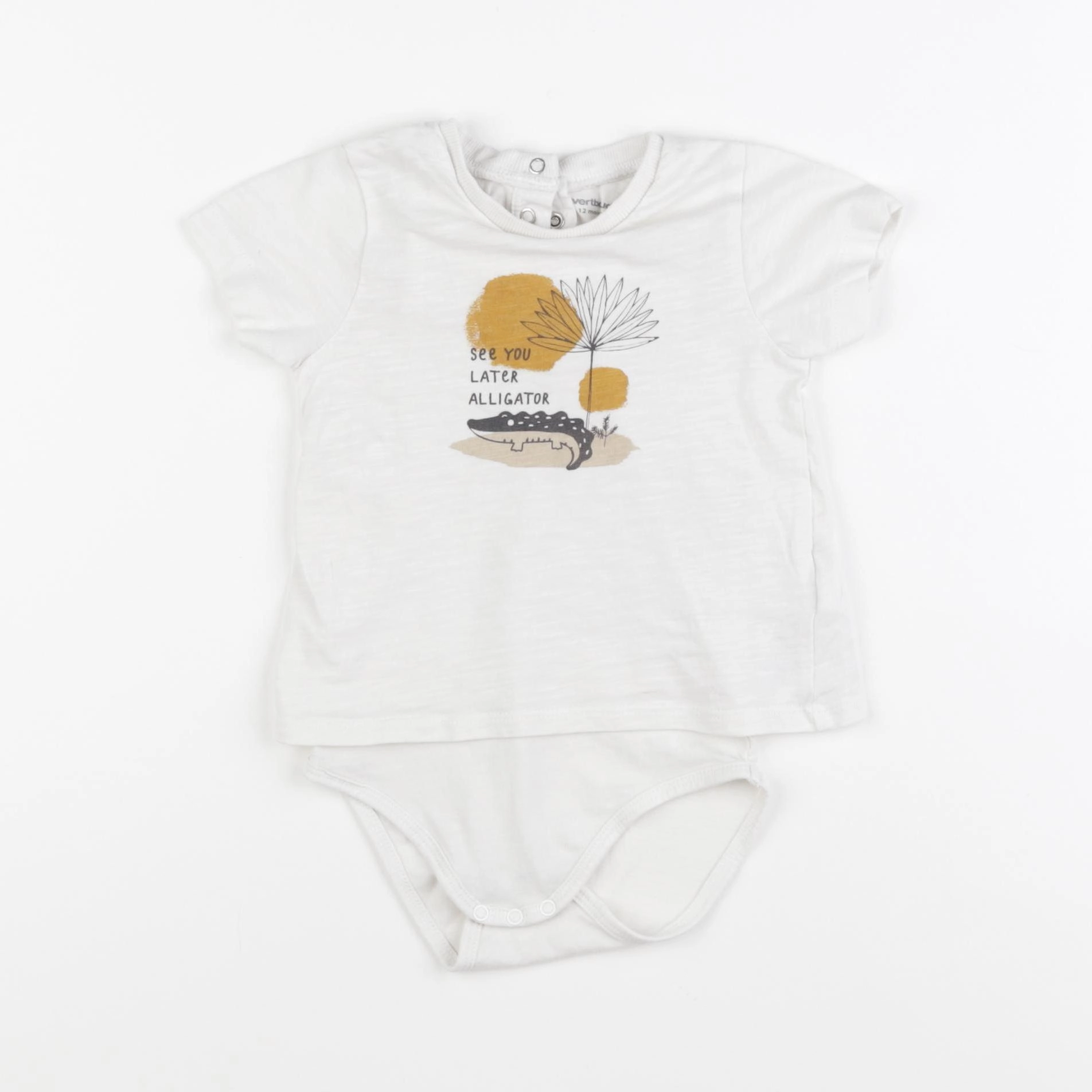 Vertbaudet - body tee-shirt beige - 12 mois