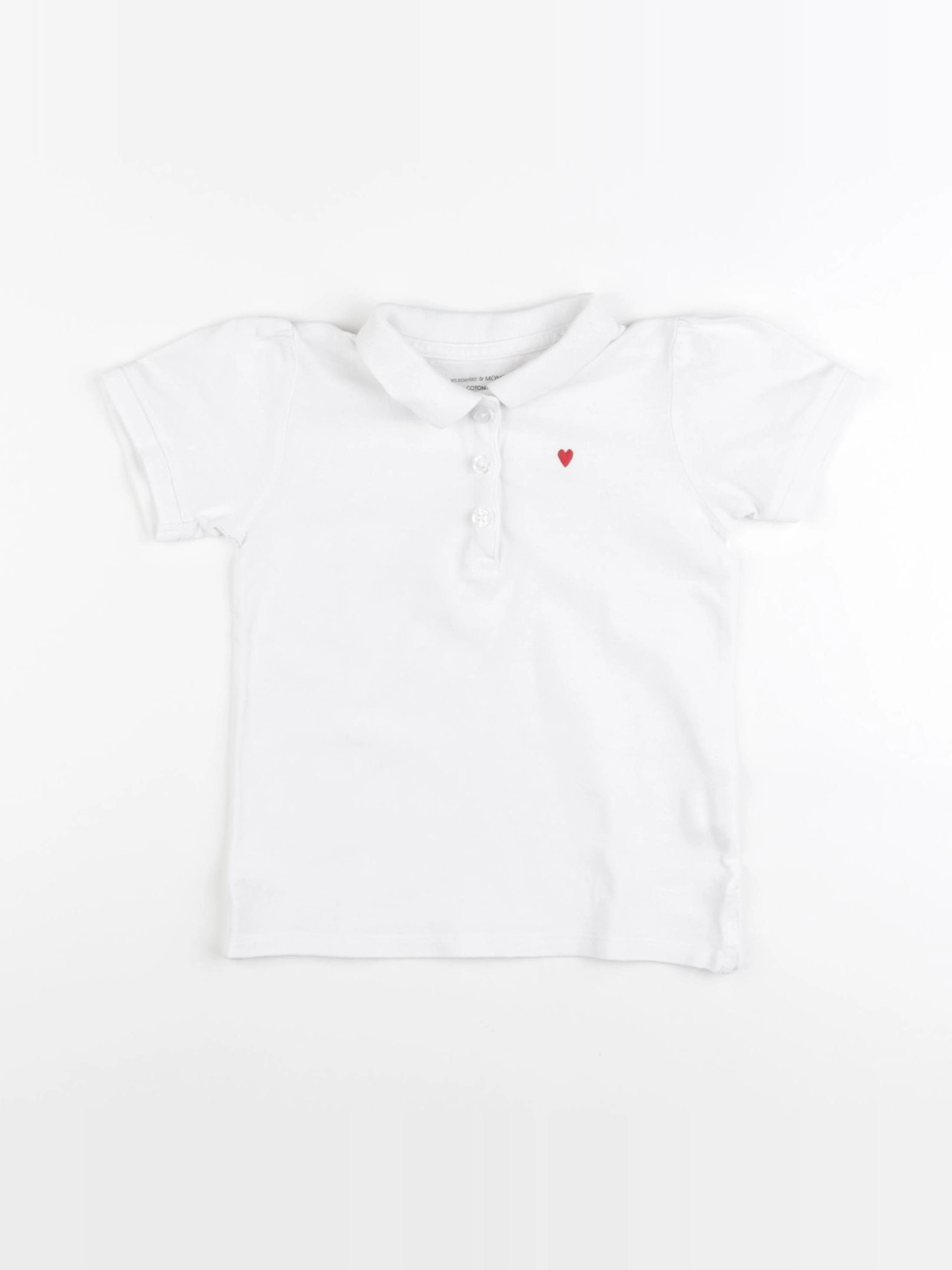 Monoprix - polo blanc - 6 ans