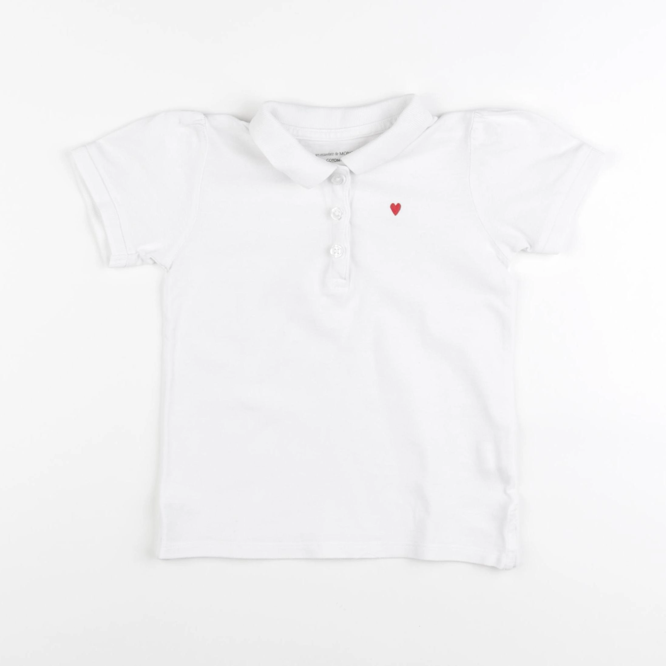 Monoprix - polo blanc - 6 ans