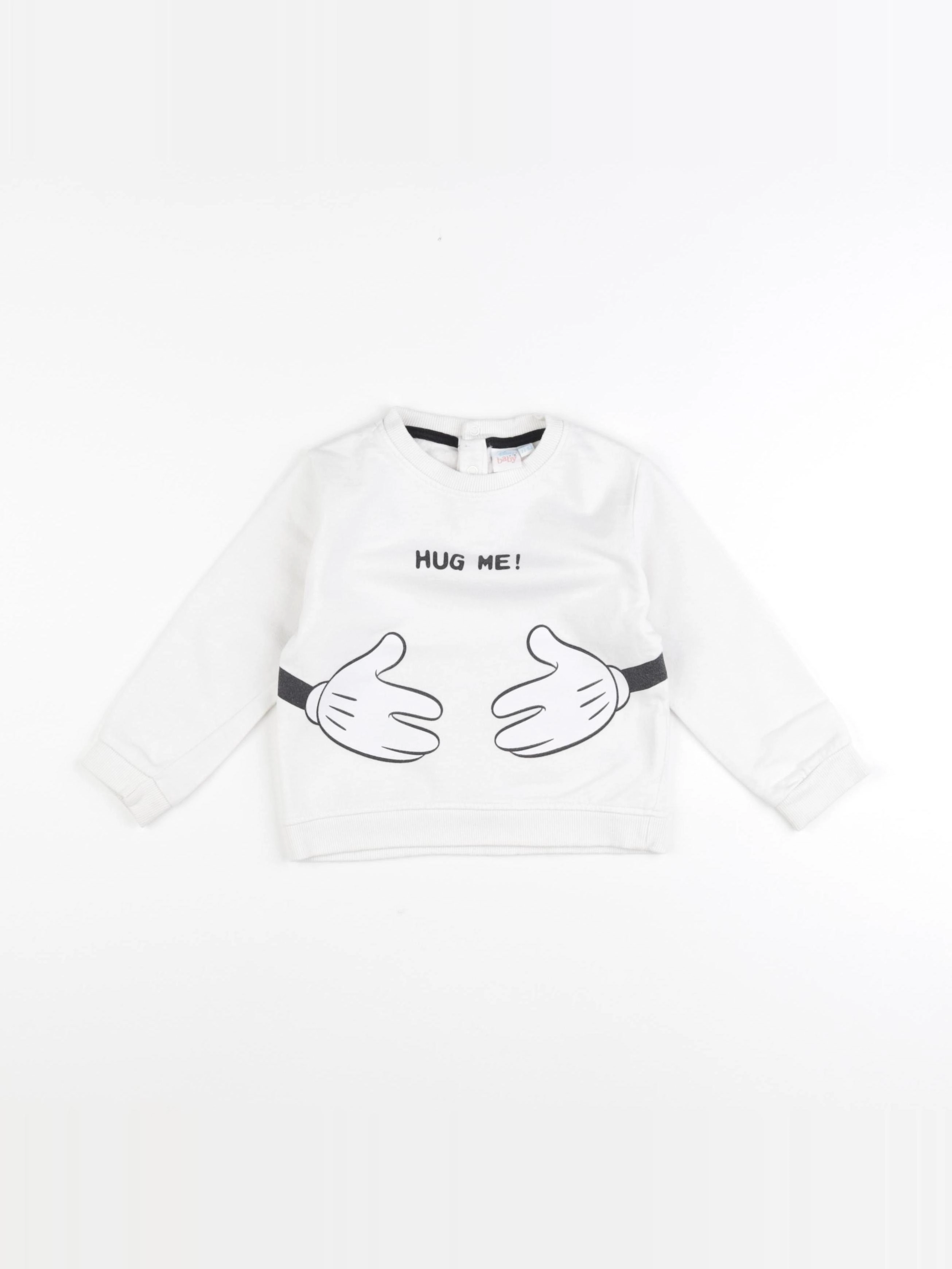 Vertbaudet - sweat blanc - 18 mois