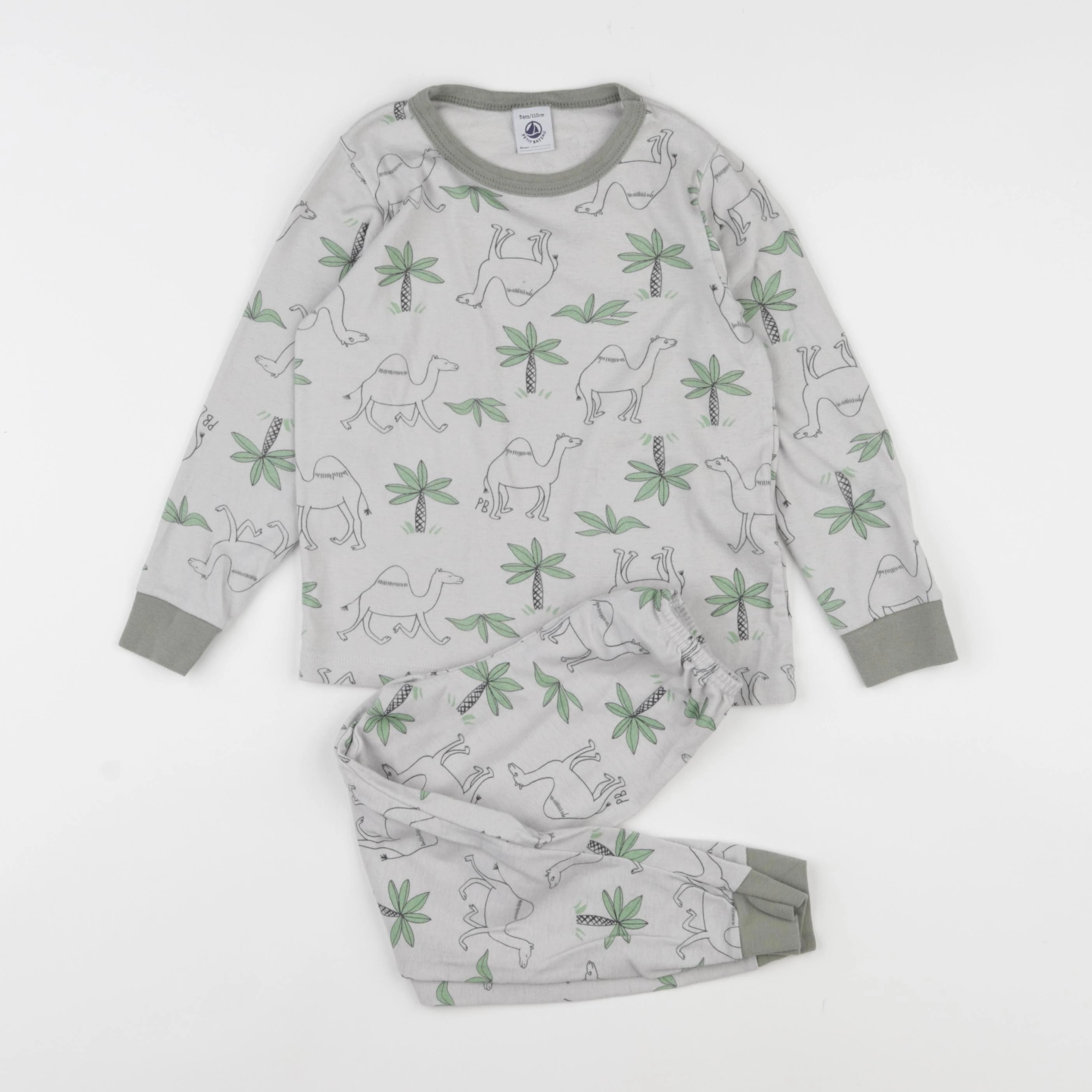 Petit Bateau - pyjama coton gris - 5 ans