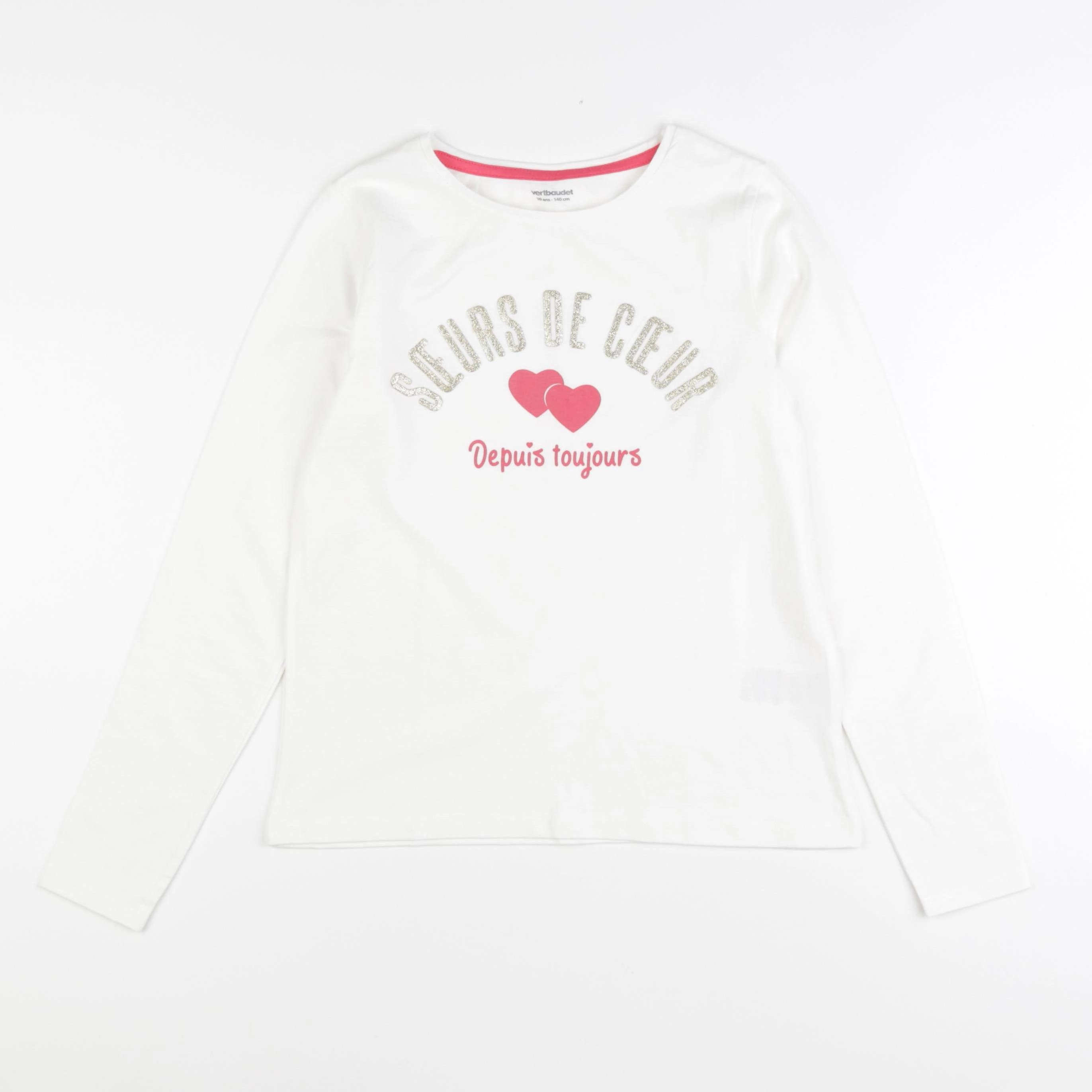 Vertbaudet - tee-shirt blanc - 10 ans