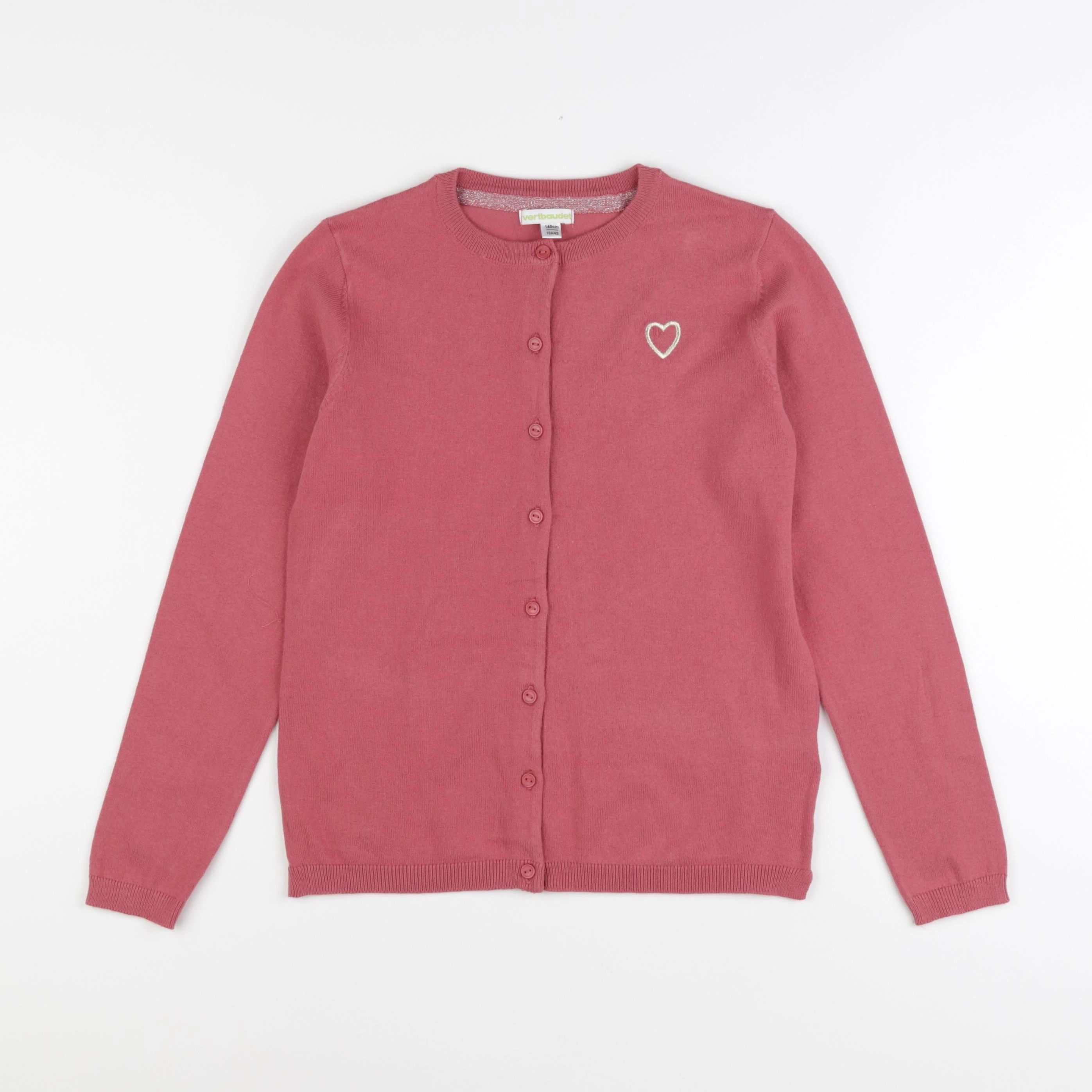 Vertbaudet - gilet rose - 10 ans