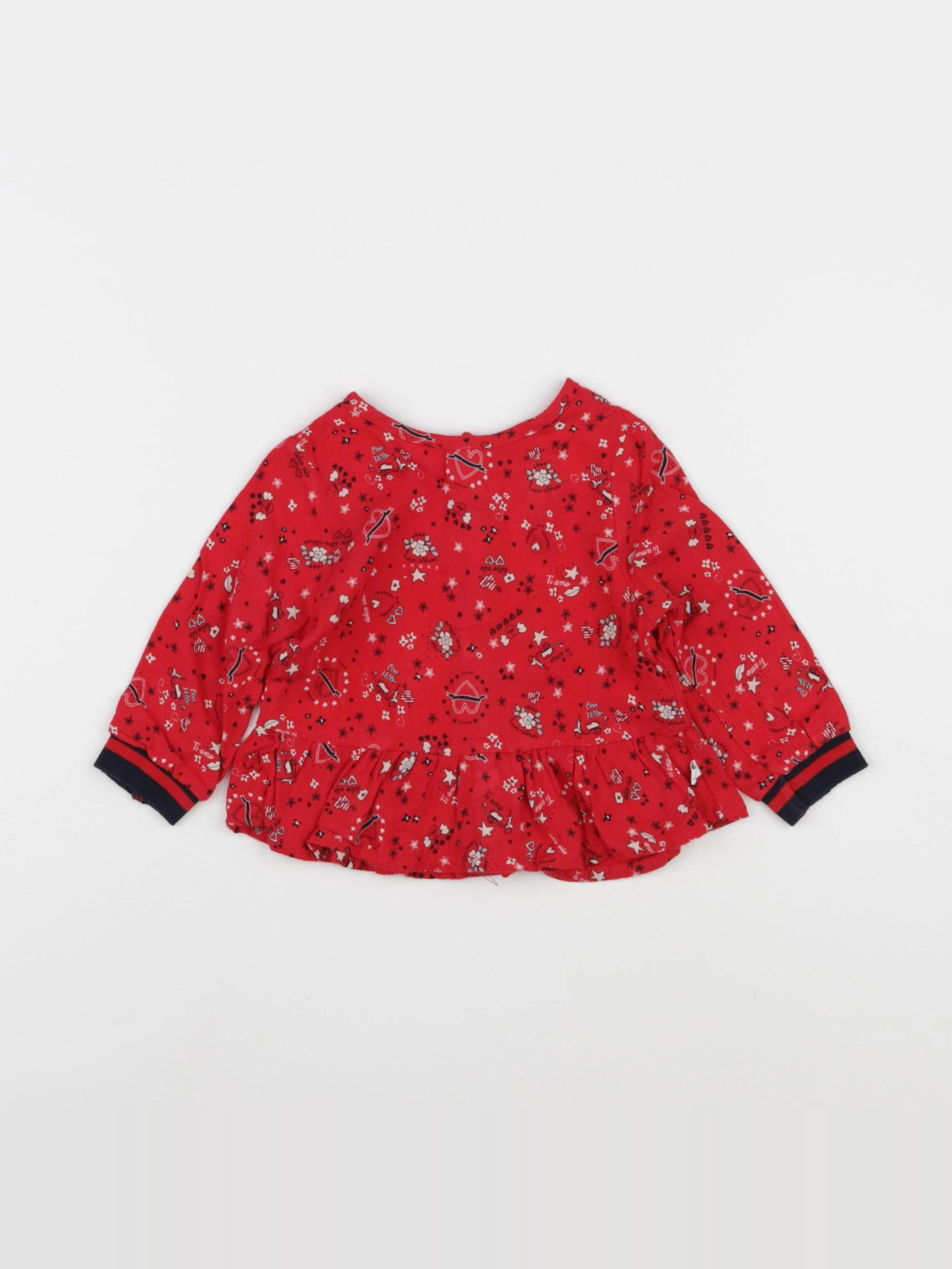IKKS - blouse rouge - 12 mois