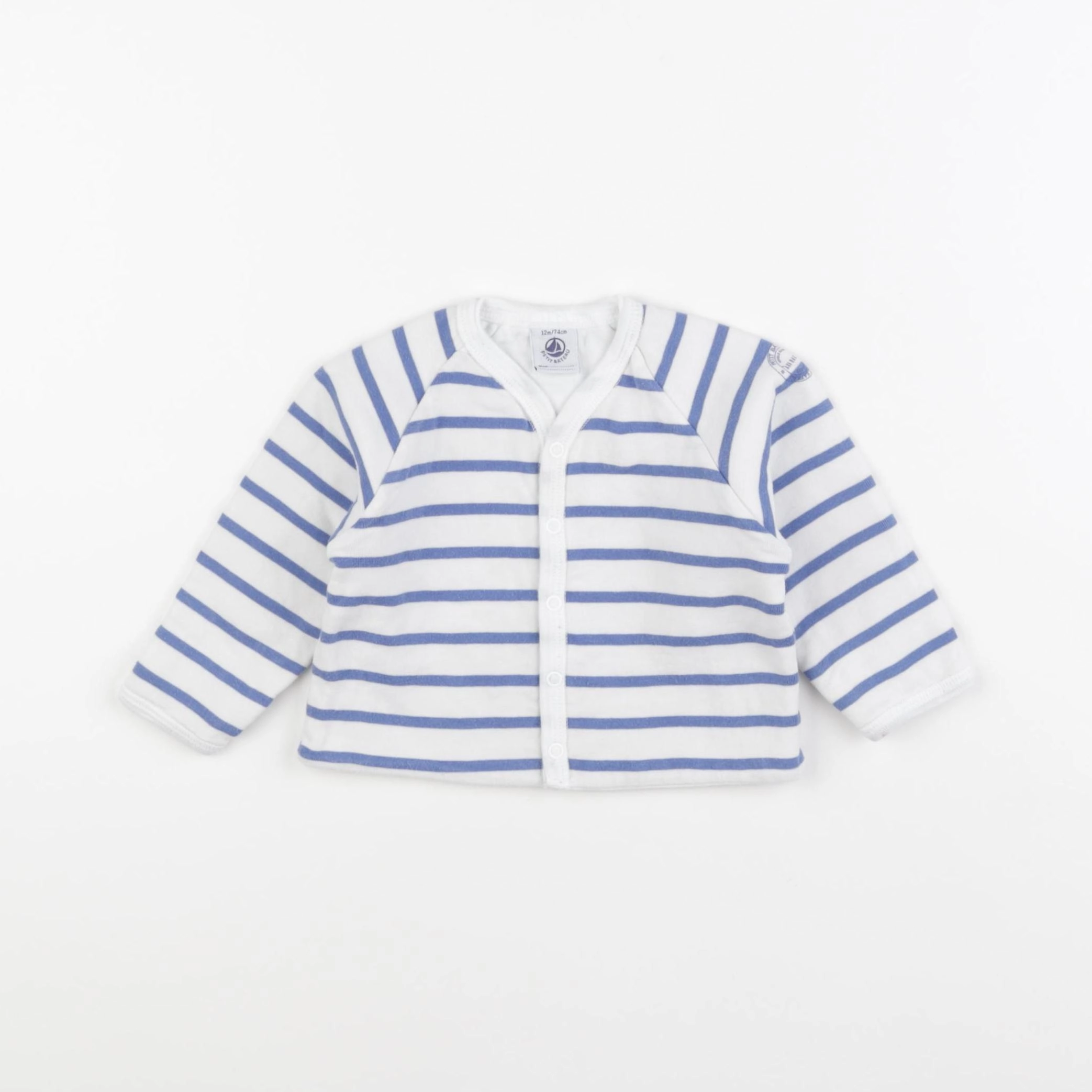 Petit Bateau - sweat bleu - 12 mois