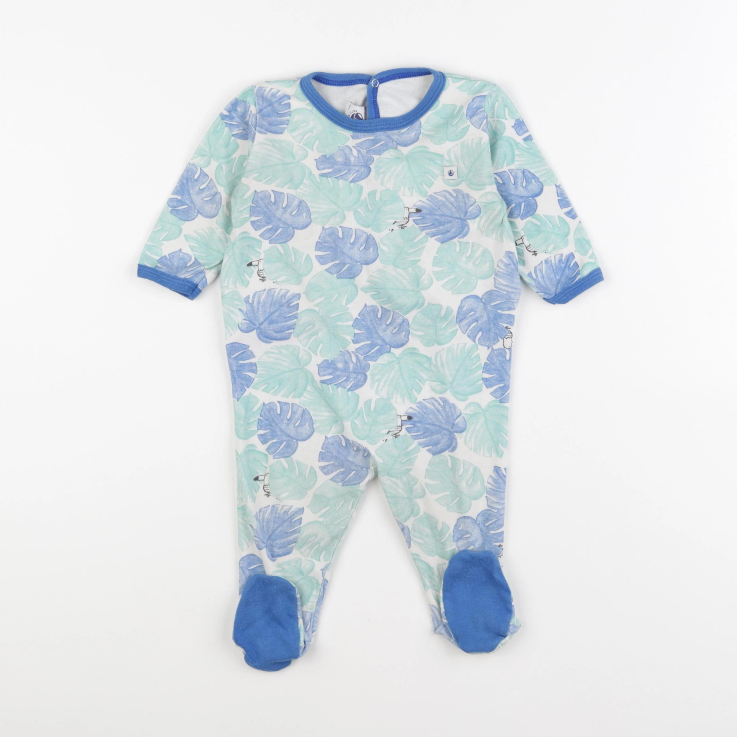 Petit Bateau - pyjama coton vert - 6 mois