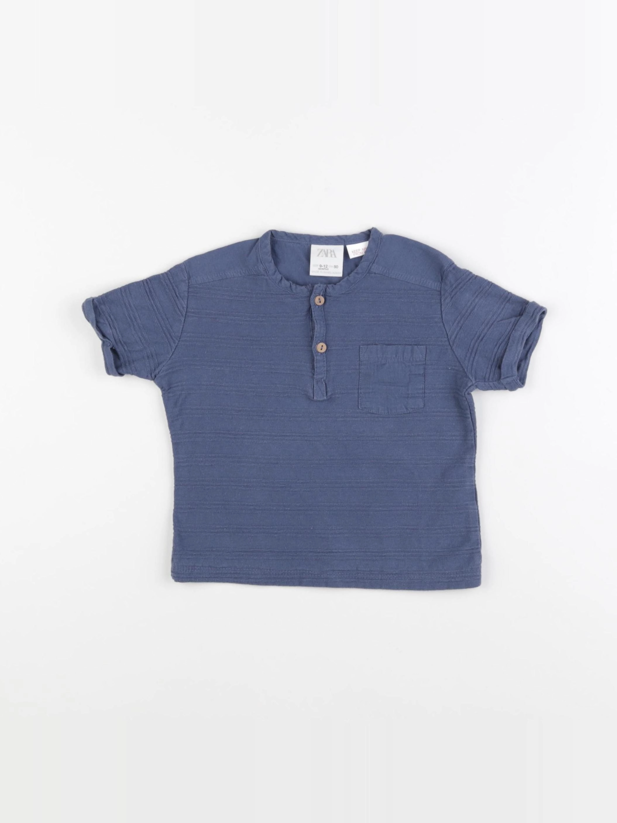 Zara - tee-shirt bleu - 9/12 mois