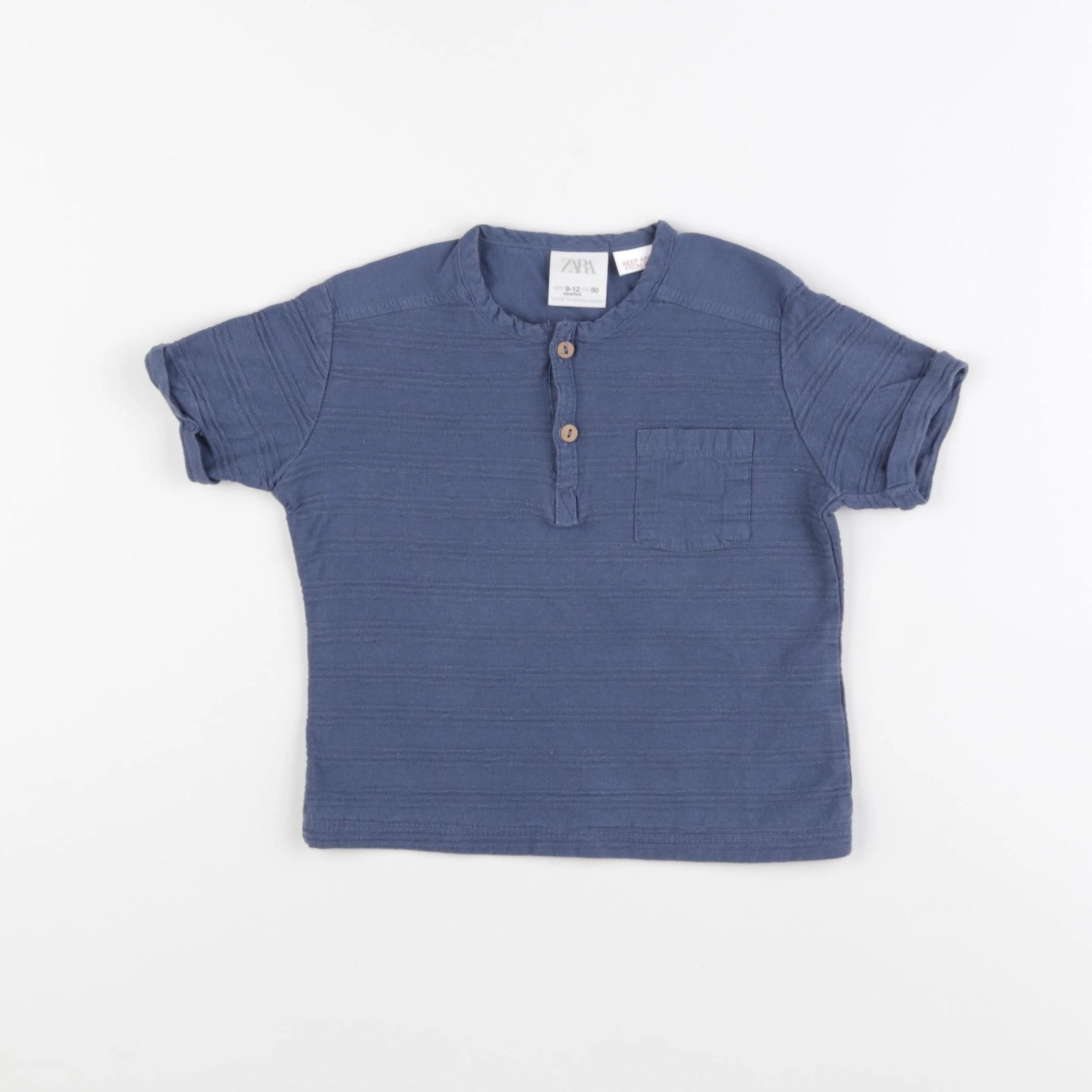 Zara - tee-shirt bleu - 9/12 mois