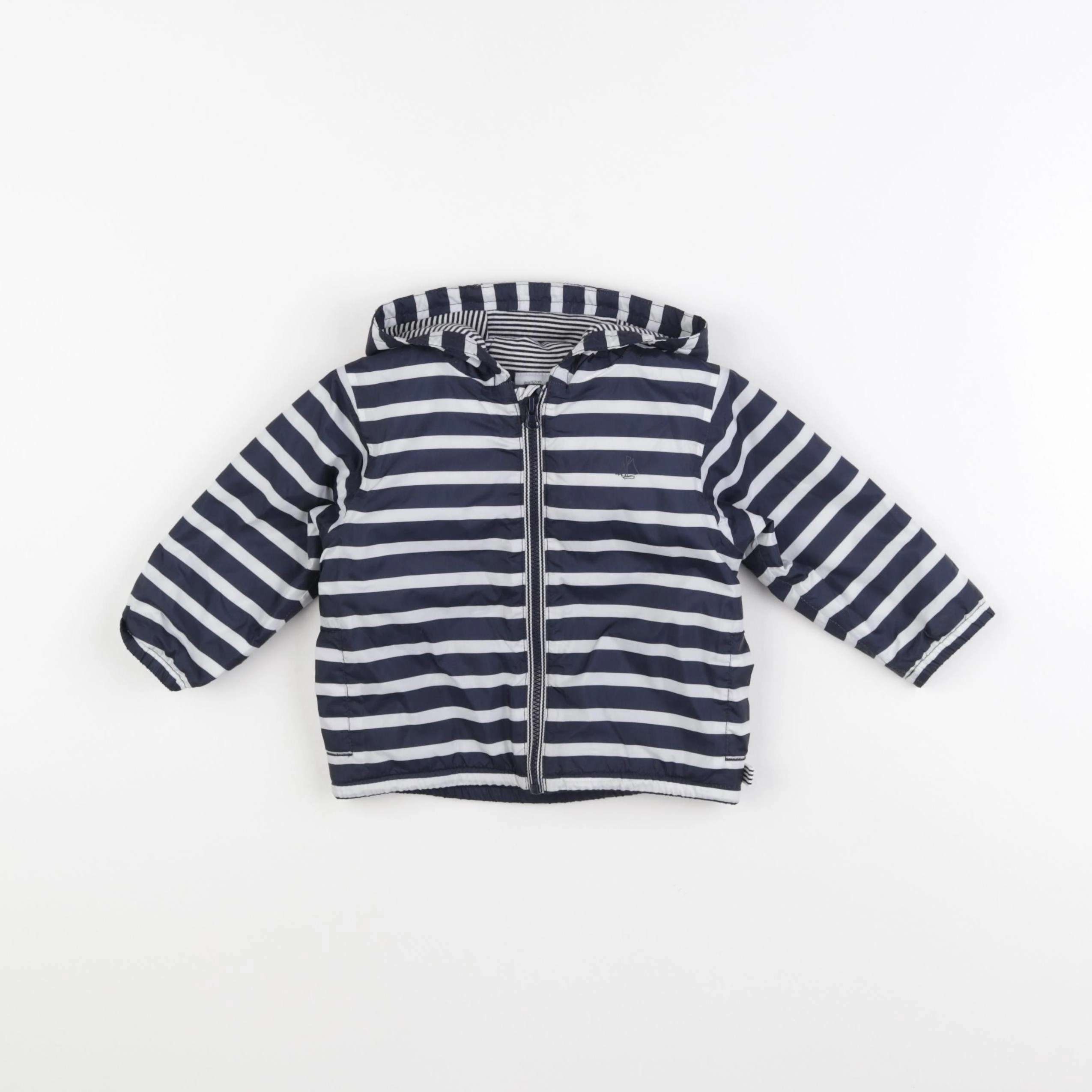 Petit Bateau - veste doublé bleu - 6 mois