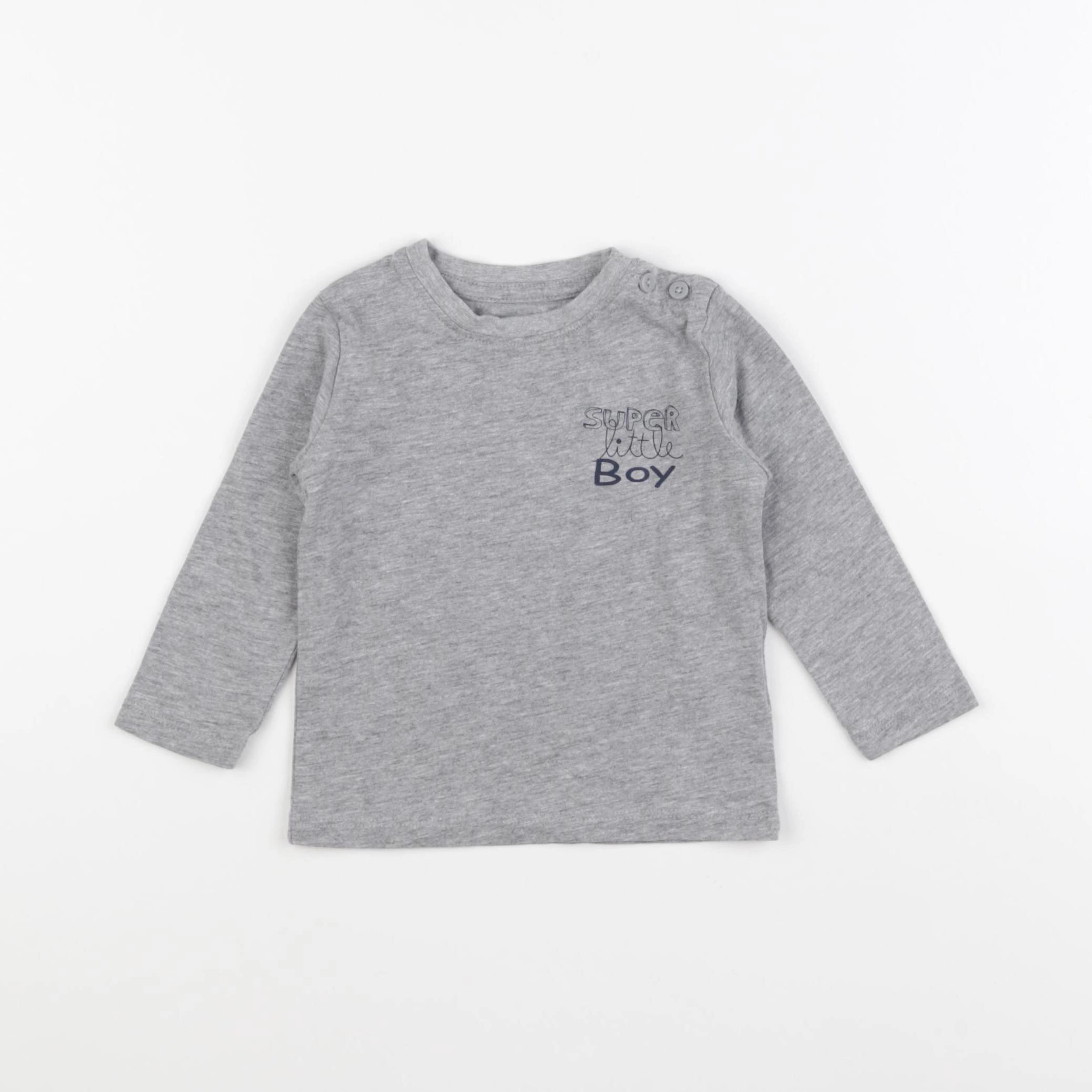 Vertbaudet - tee-shirt gris - 9 mois